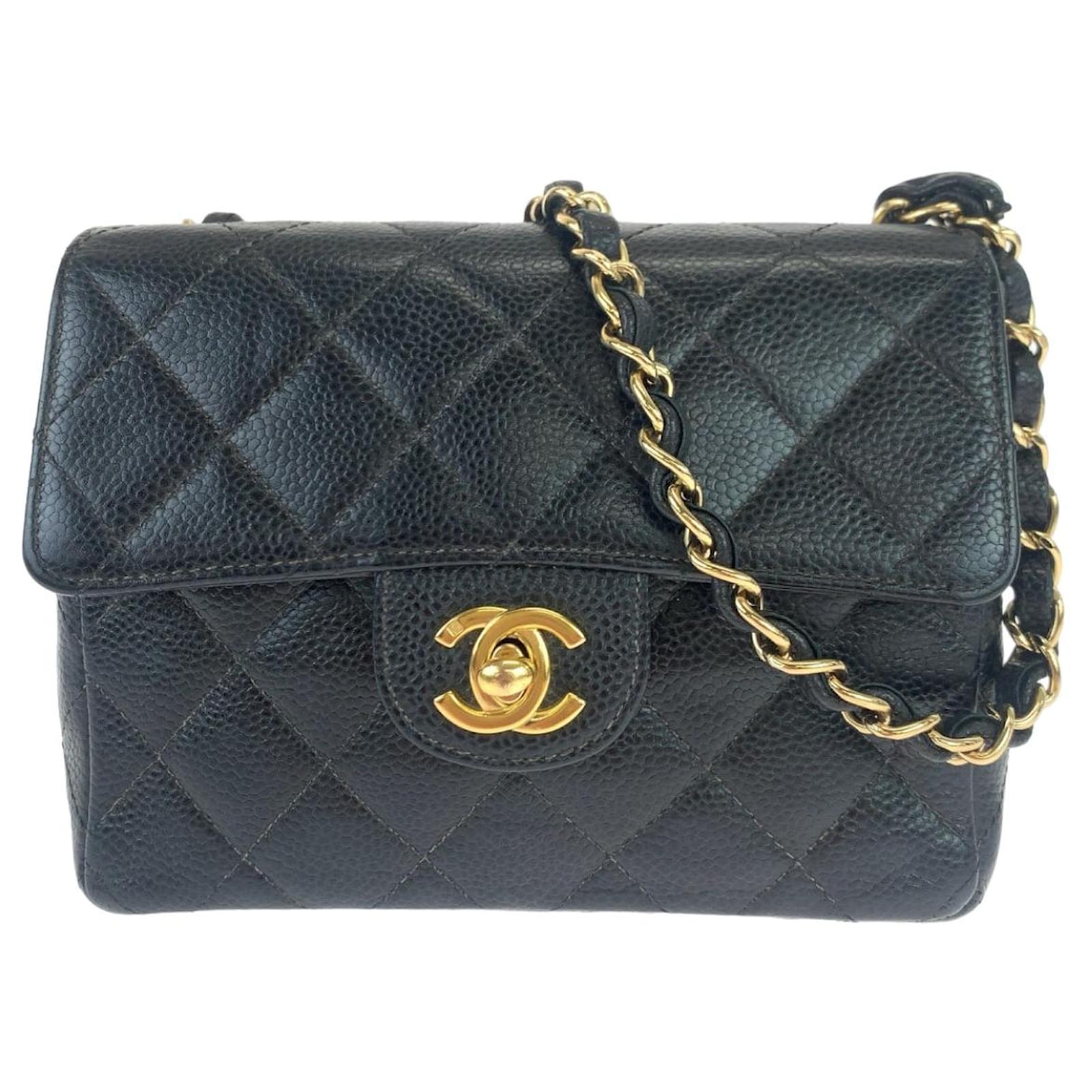 Chanel Caviar Skin Mini Matelasse Single Flap Crossbody Bag