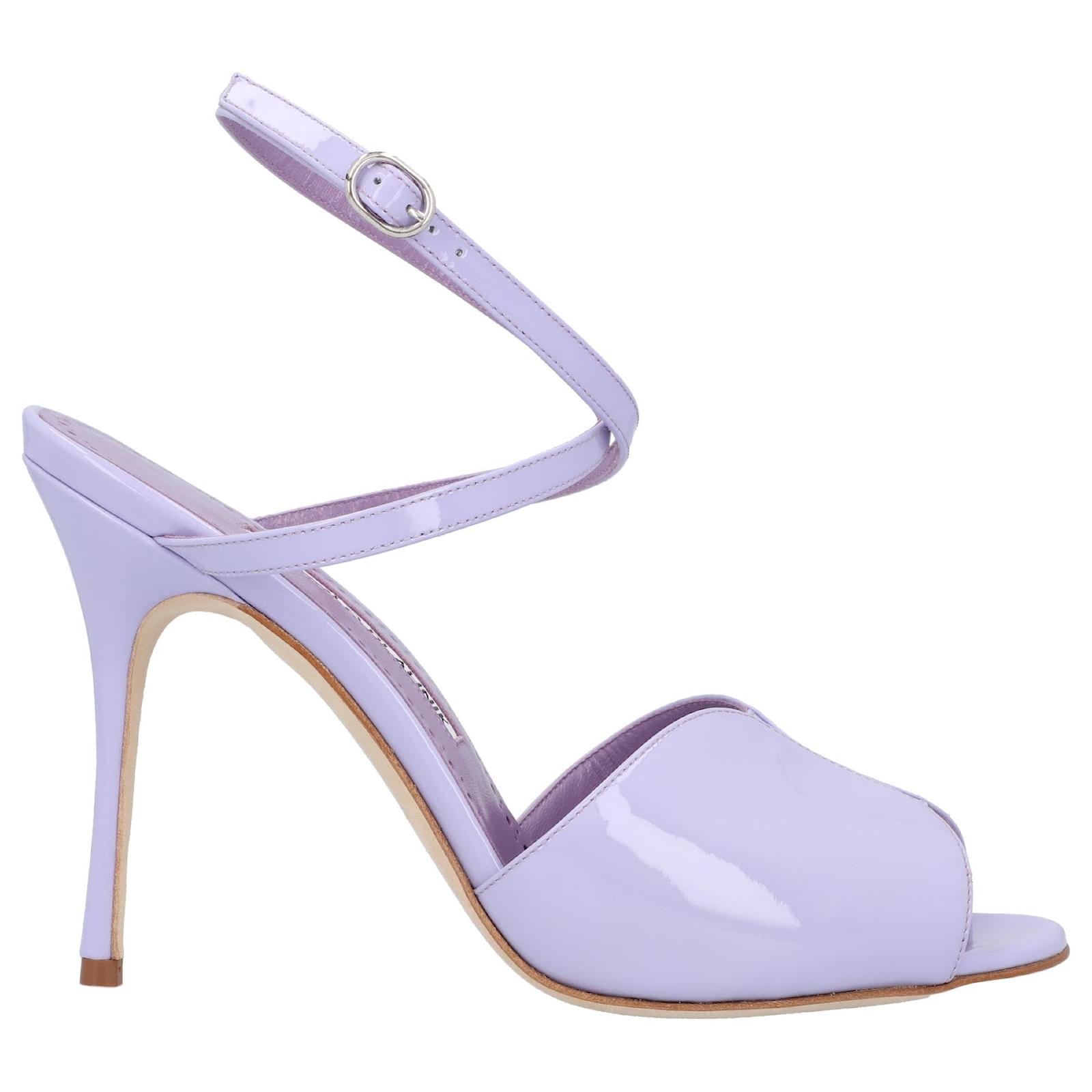 サンダル・ミュール Manolo Blahnik Hourani 105 Sandal Purple Manolo Blahnik Hourani 105 Sandal Purple Leather ref.1598064