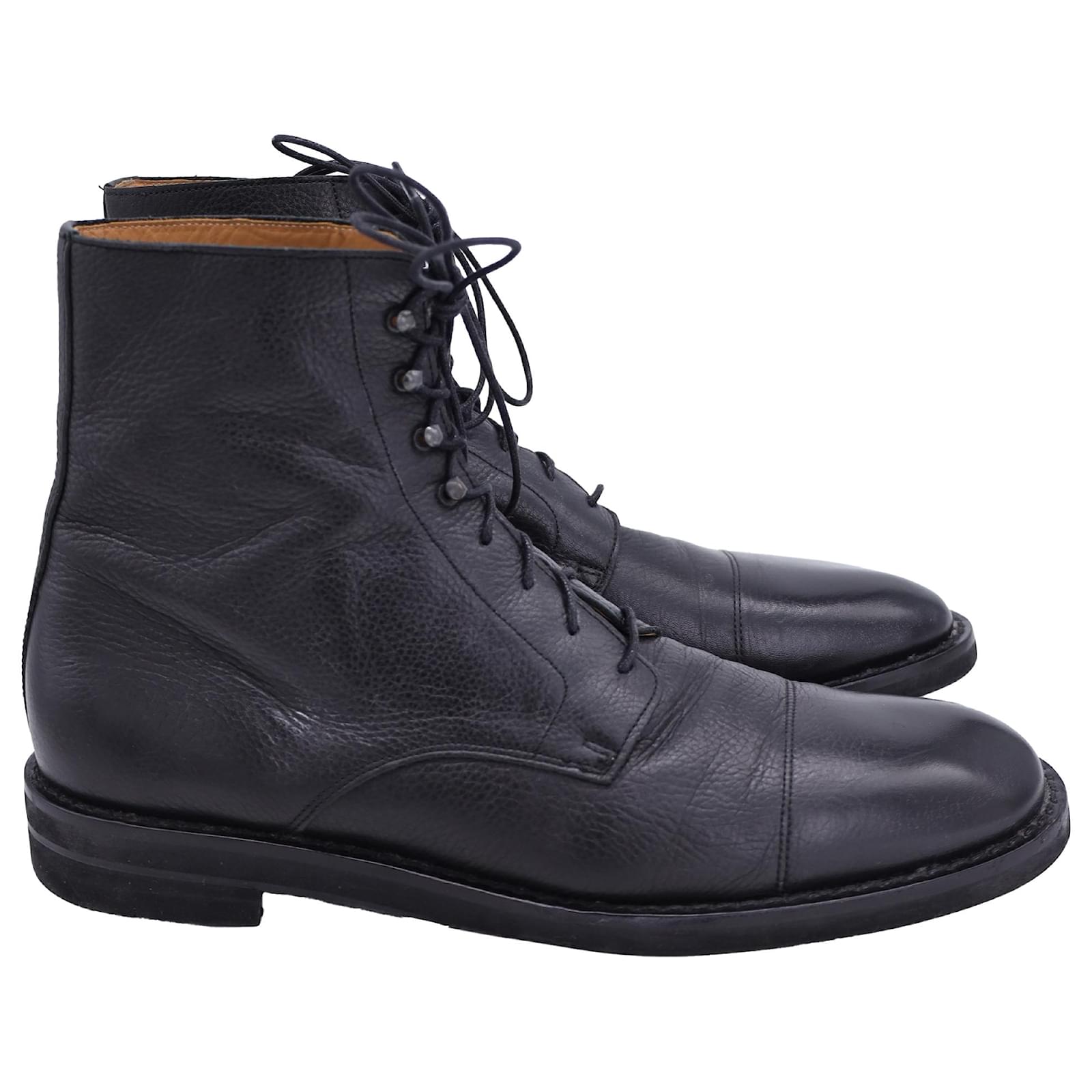 Maison Martin Margiela Bottines a lacets Maison Margiela en cuir noir ref.1599205 Joli Closet