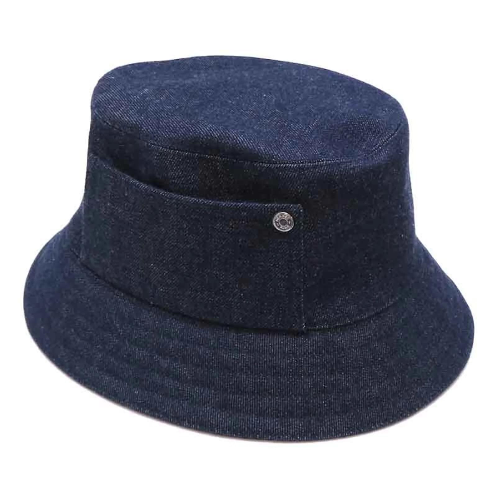エルメス ヘレン シルキー バケットハット 58 Hermès Hermes Helen Silky Bucket Hat Navy blue Cotton ref