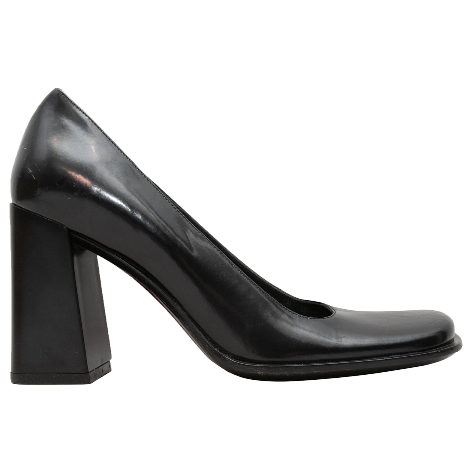 Black Prada Square-Toe Pumps Size 35 Leather ref.JC1602797 (Sold