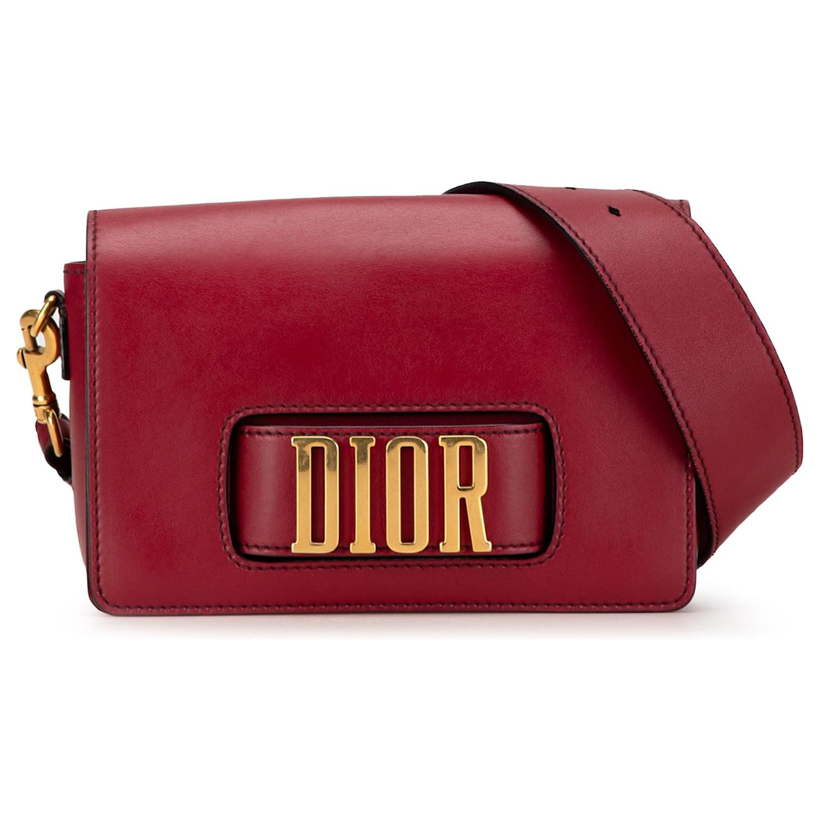 Dior Red Calfskin Dio(r)evolution Flap Leather Pony-style calfskin