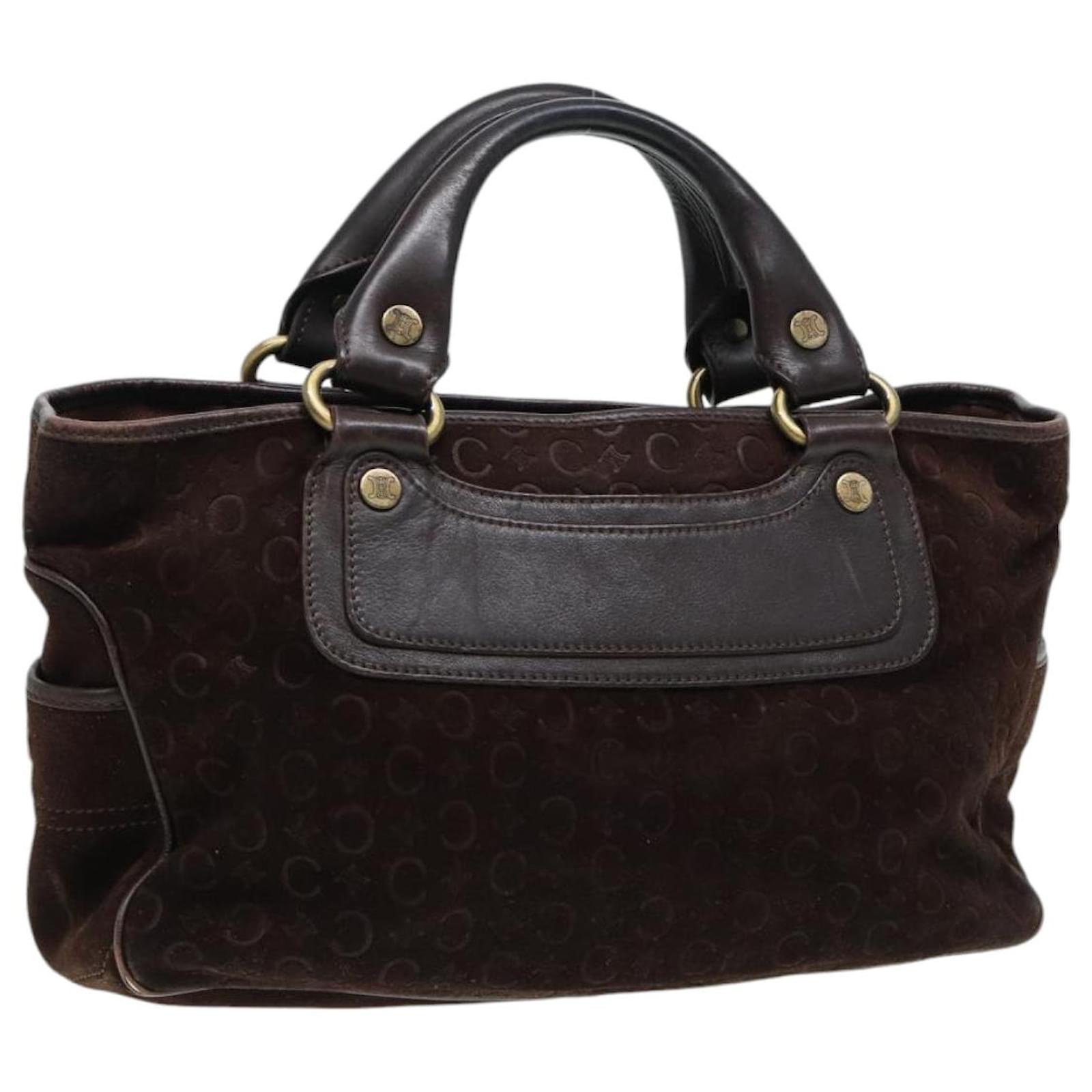 Celine C Macadam Suede Handbag CELINE C MACADAM SUEDE TOTE HAND BAG