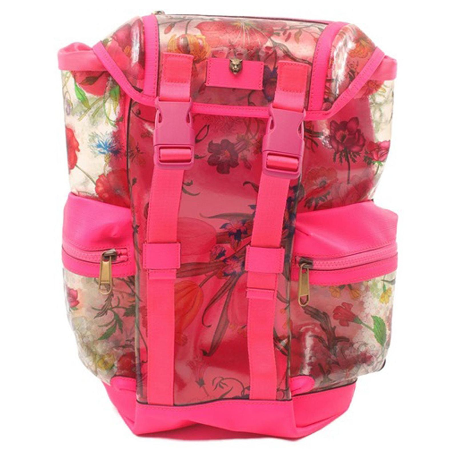 Pink Gucci PVC Flora Techpack Backpack Leather ref.1606069 - Joli Closet