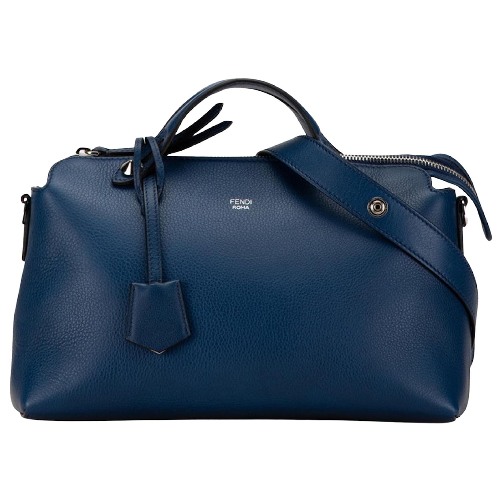 ハンドバッグ Fendi Fendi Blue Leather Medium By The Way Handbag Fendi By the way Medium Blue Leather ref.1606380 - Joli Closet