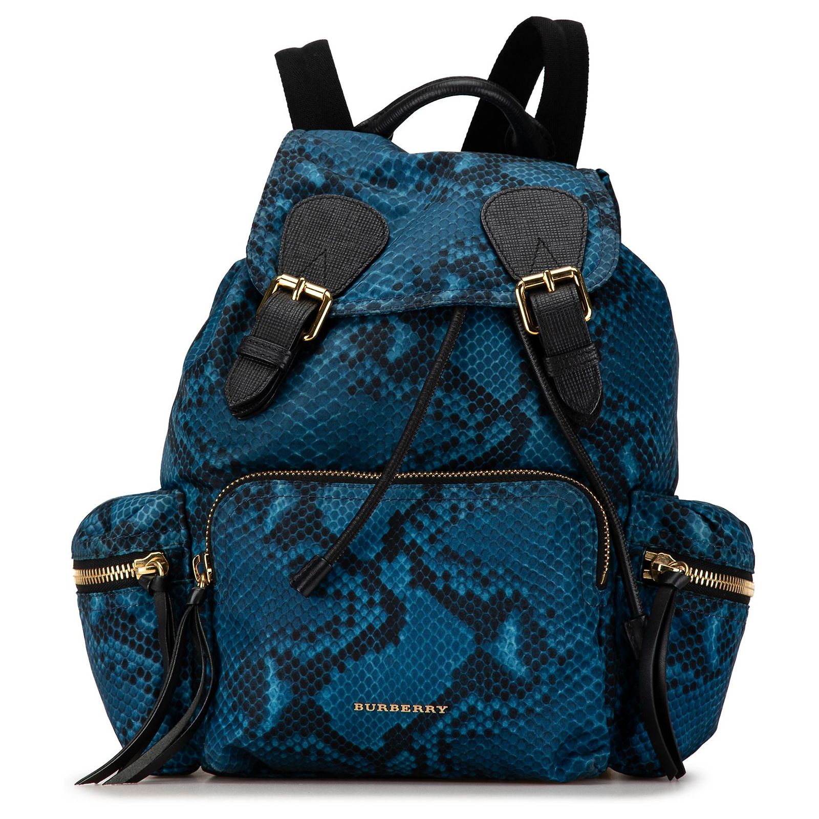 Python Nylon Backpack Burberry Blue Medium Nylon Python Print Runway Backpack Cloth ref ...