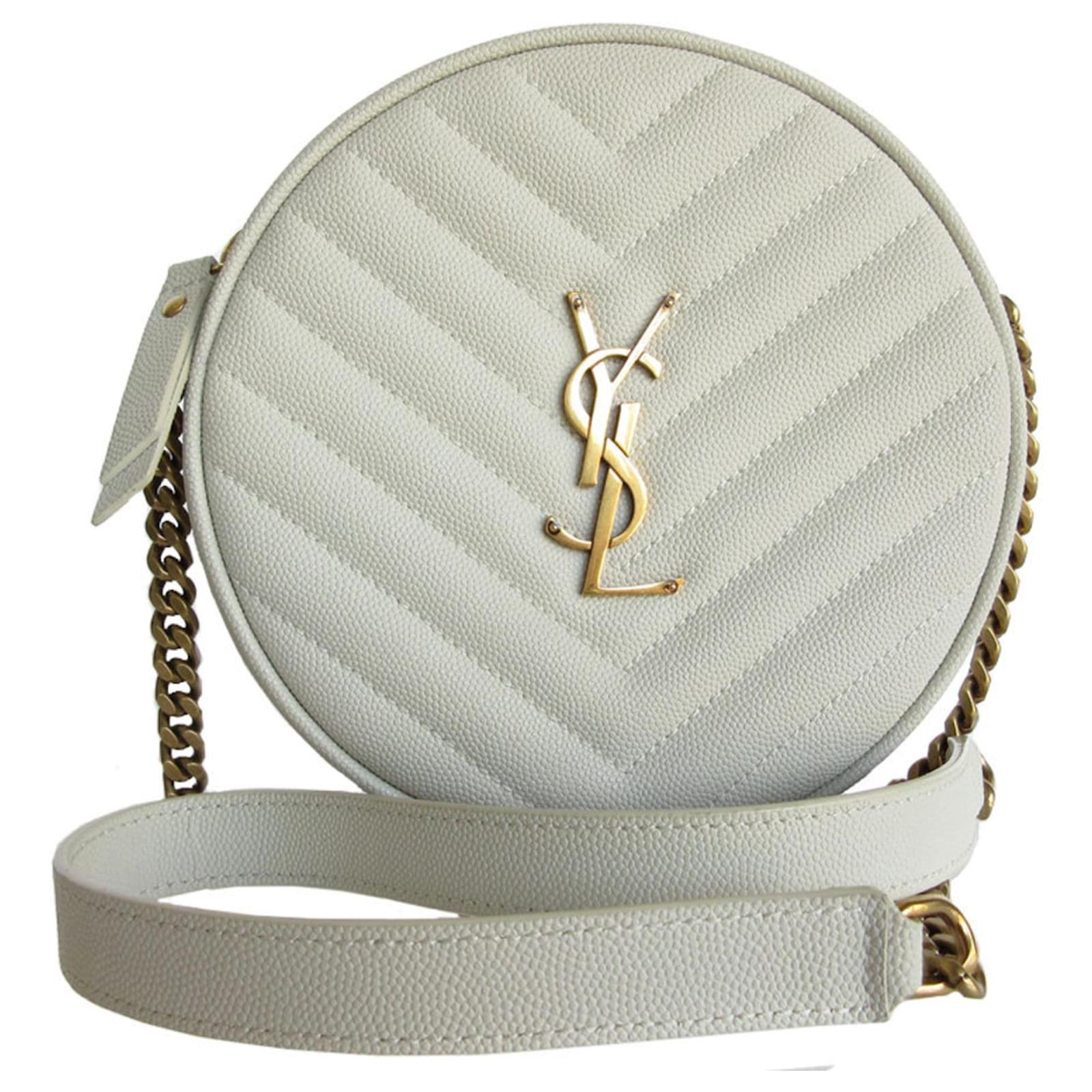 【関税&送料込】Saint Laurent Ivory Leather Pochon Shoulder Saint Laurent Jamie Large Pochon YSL Shoulder Bag in Quilted