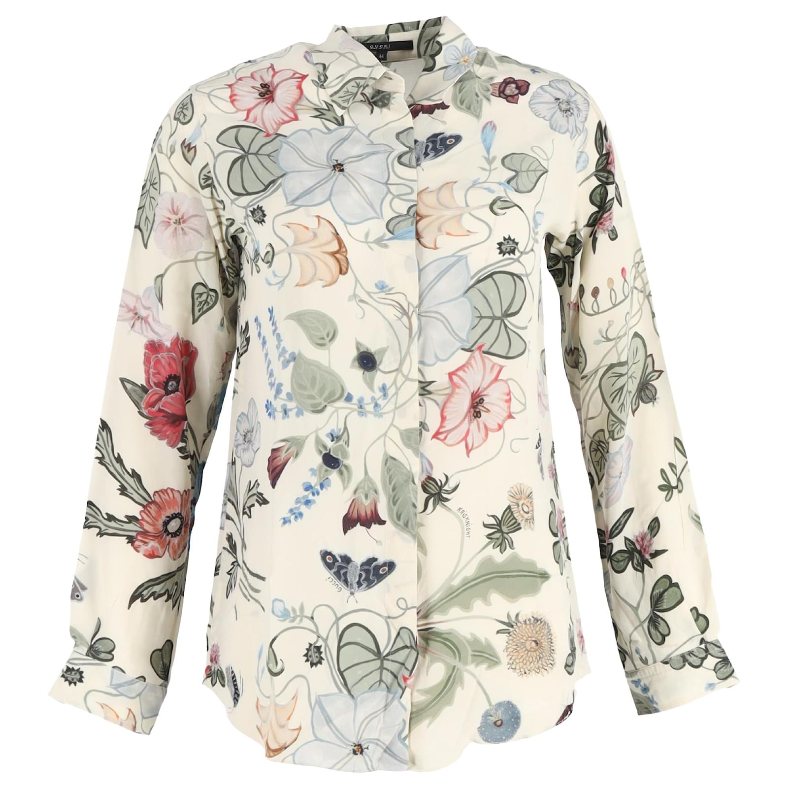 Gucci Kris Knight Long Sleeve Floral Print Button-Down Shirt