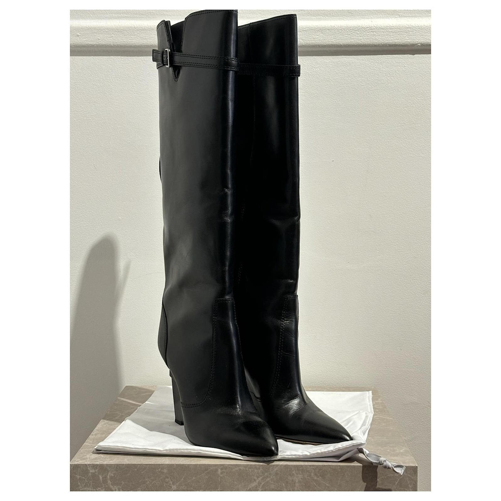 JIMMY CHOO Boots T.EU 41 Leather Black ref.1608028 - Joli Closet