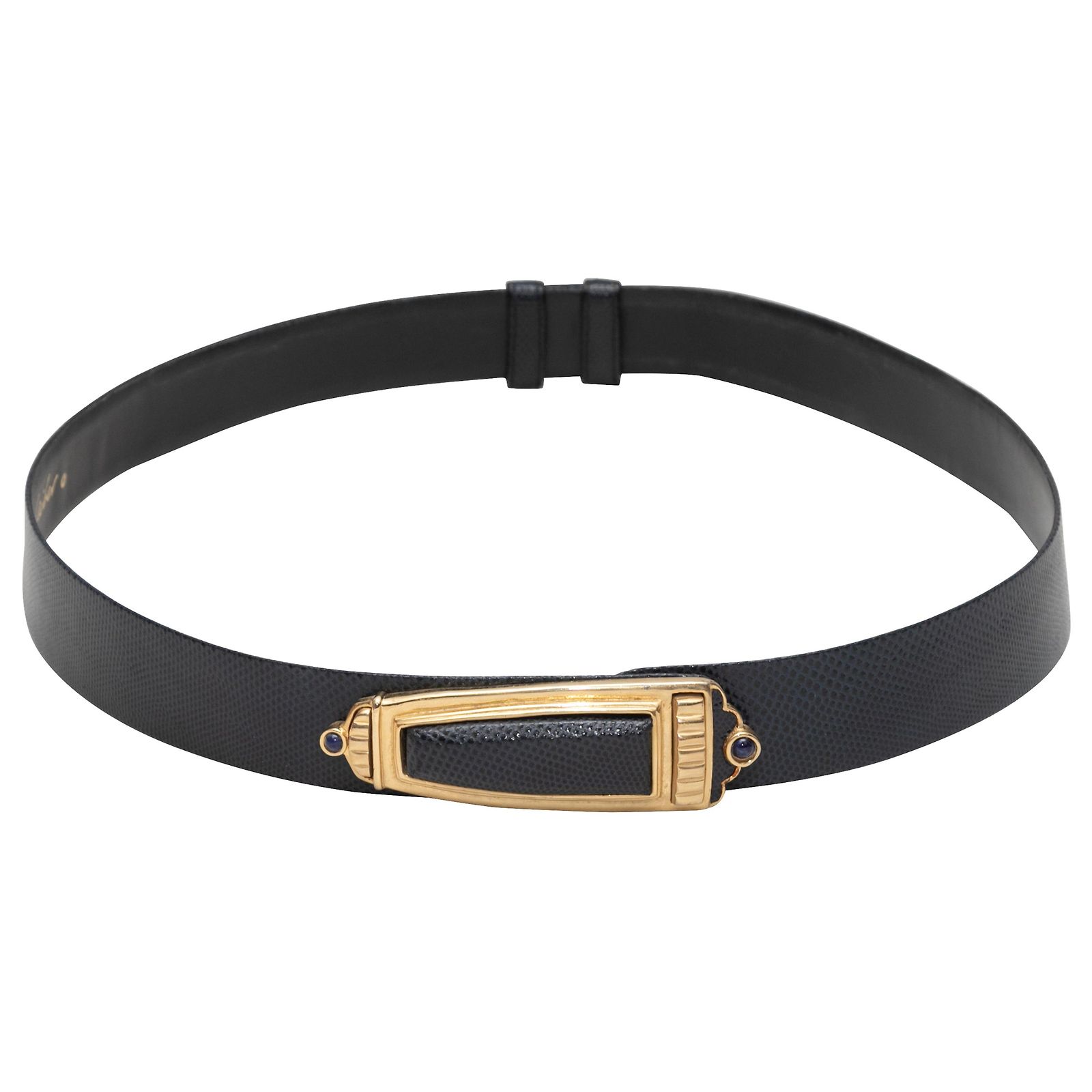 Vintage Navy Judith Leiber Waist Belt Navy blue Exotic  display picture 2