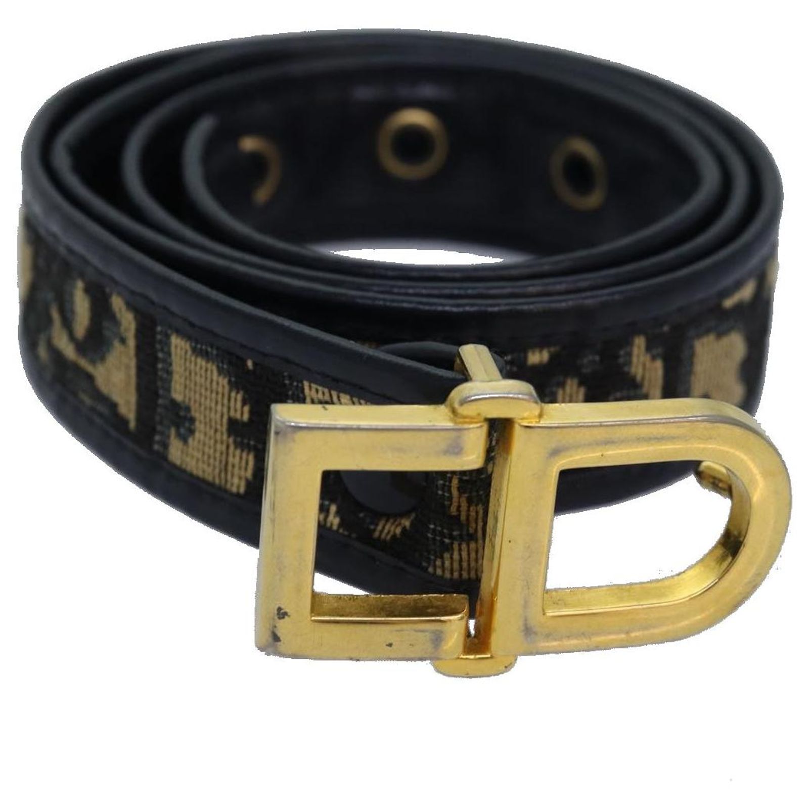 Christian Dior Trotter Belt Navy Christian Dior Trotter Canvas Belt 28 main image 3