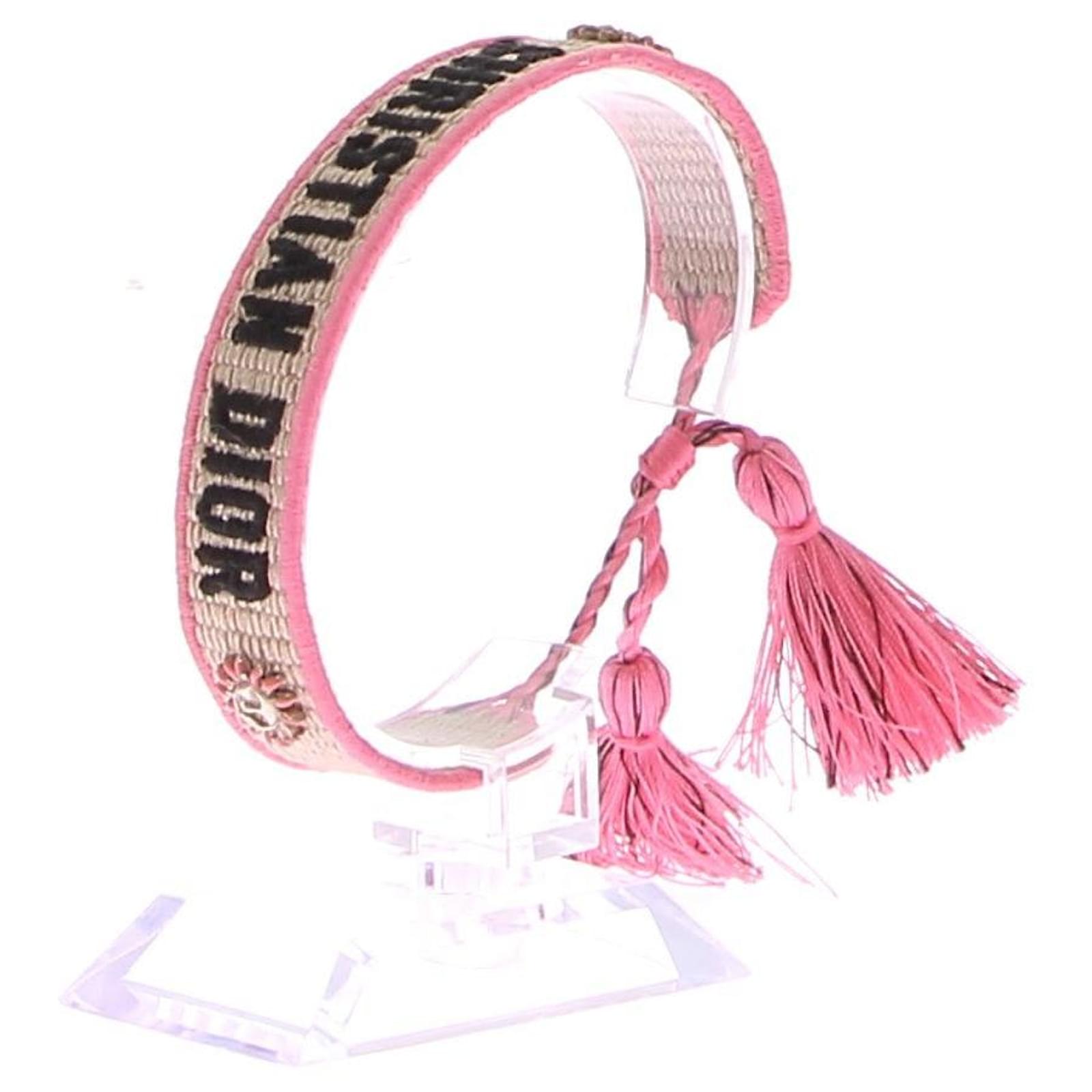 Woven Bracelet Bracelet Dior Tissu Rose Bracelet En Toile Dior