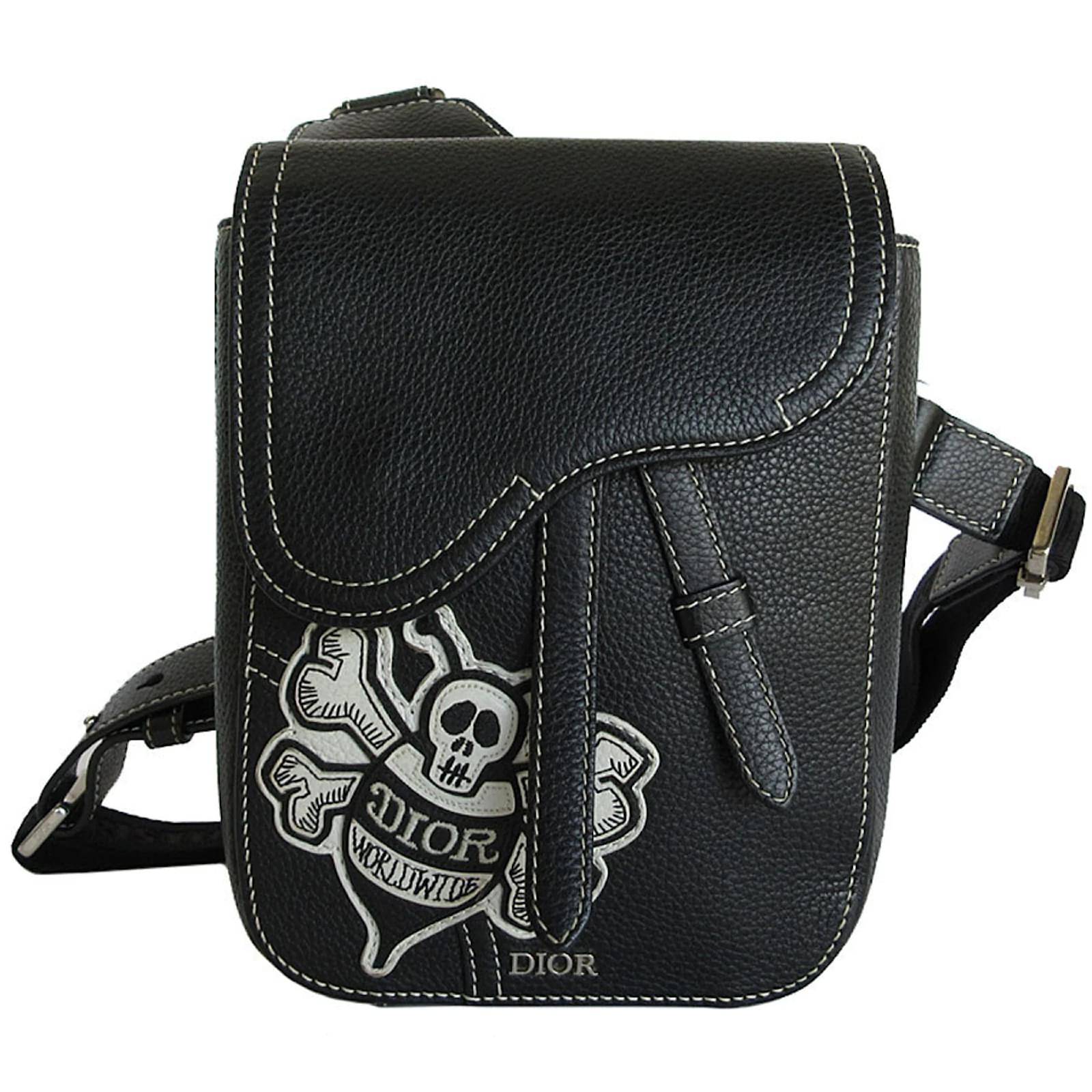 Autre Marque Dior Homme Body Bag x Stussy Saddle Leather Black