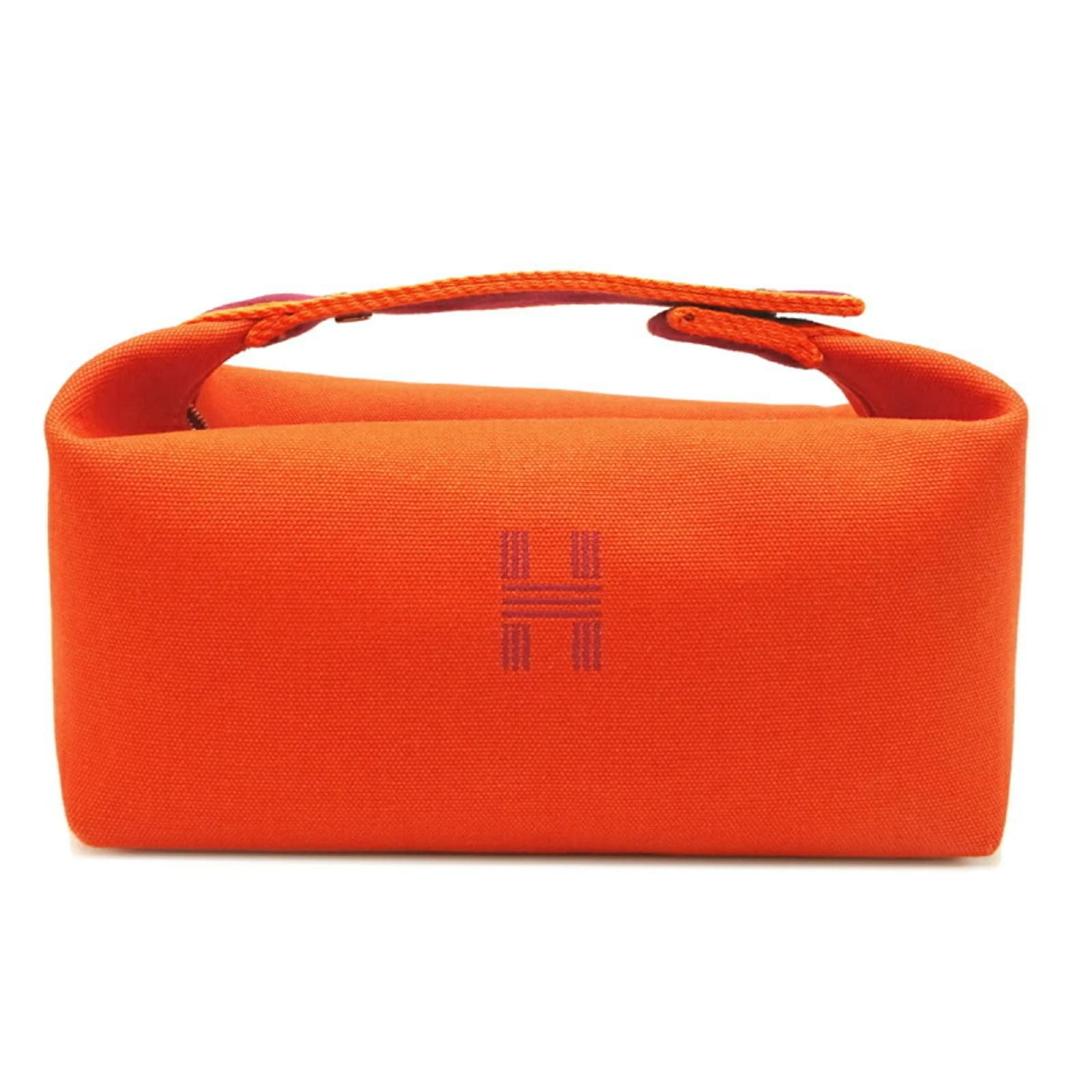 Hermès Pochette Donna PM Nera Hermes Bride Arancione Tela ref