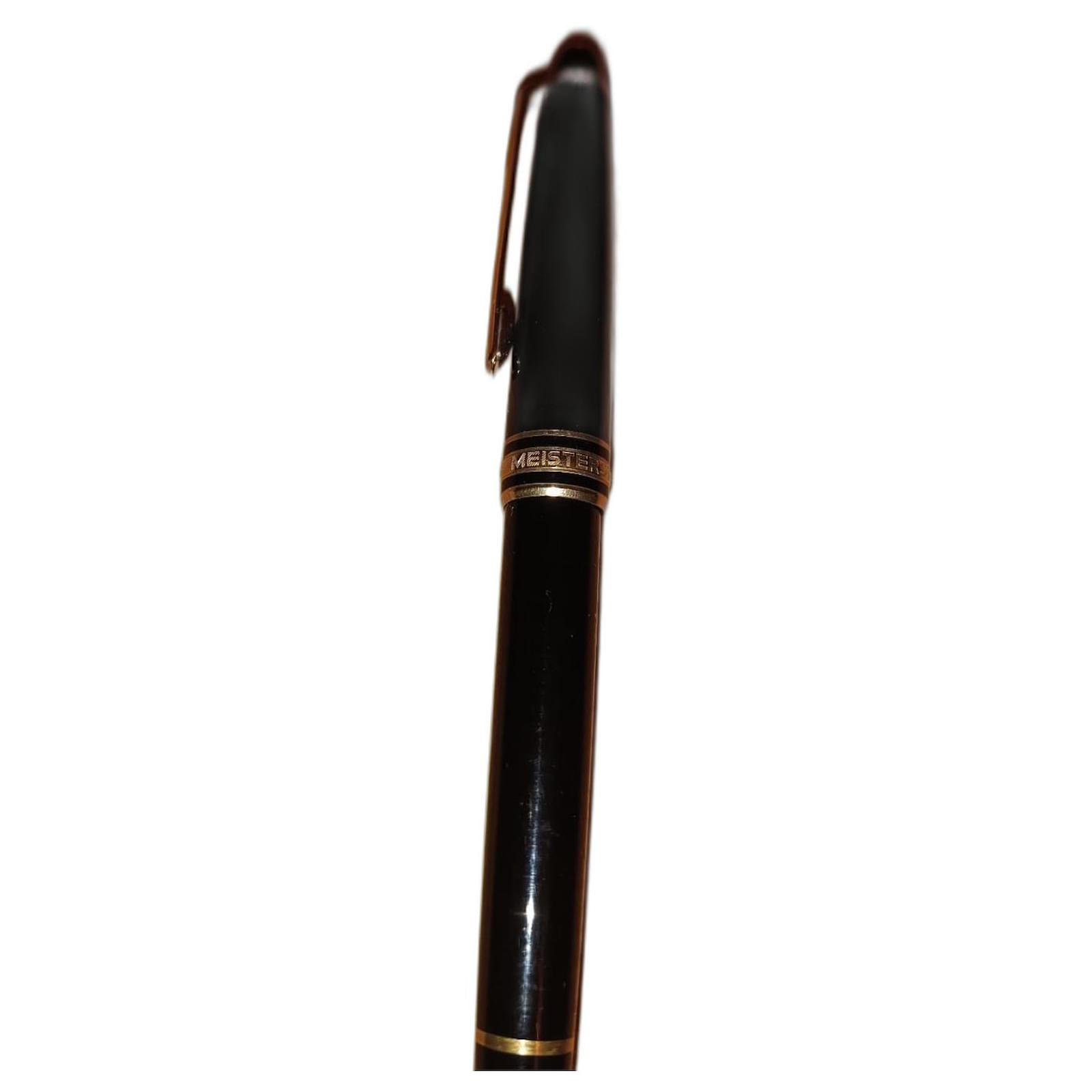 MONTBLANC Meisterstuck classic gold ballpoint pen MB10883 black leather case Acrylic ref.1611972 Joli Closet