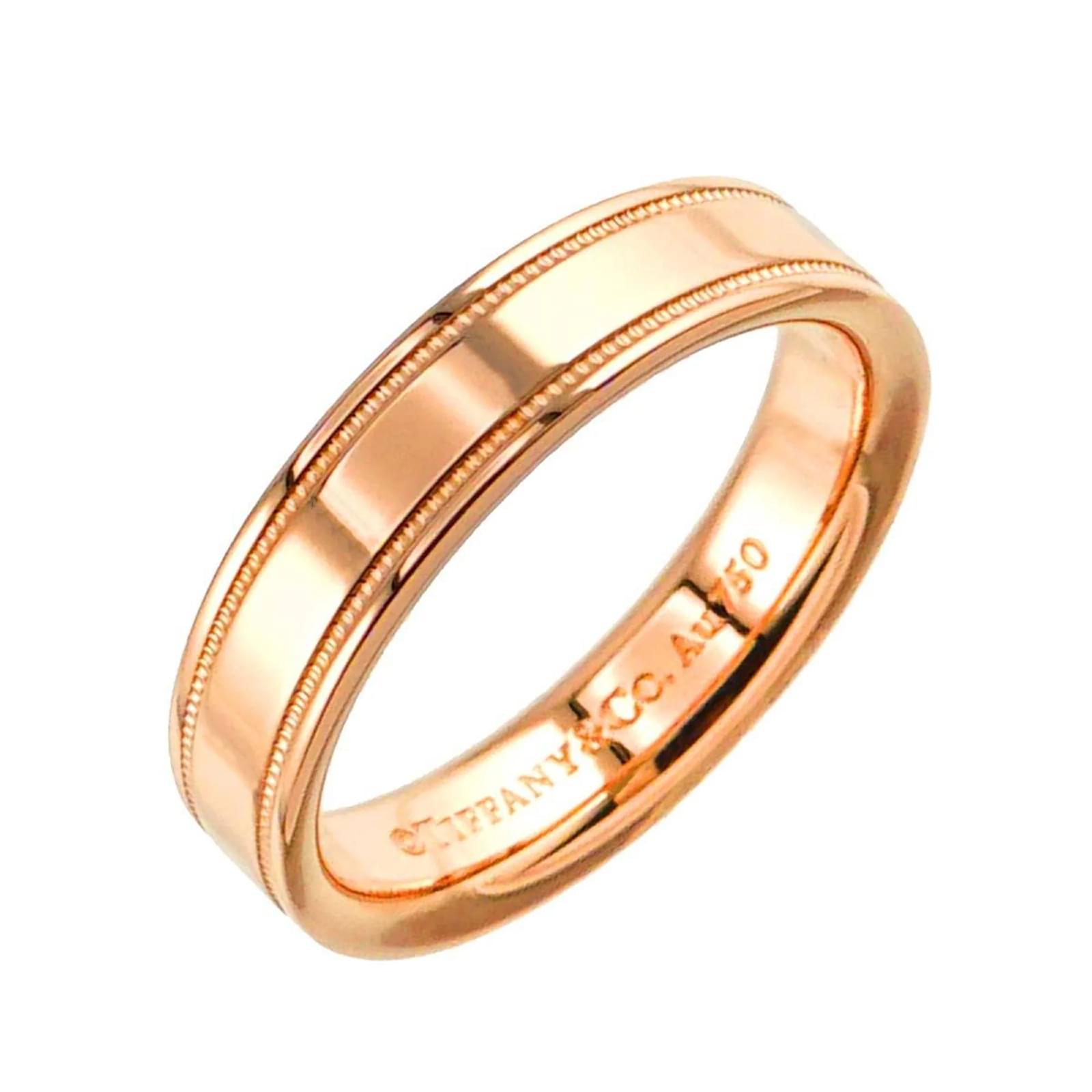 Tiffany Double Milgrain Tiffany Double Milgrain Band Ring Pink Gold