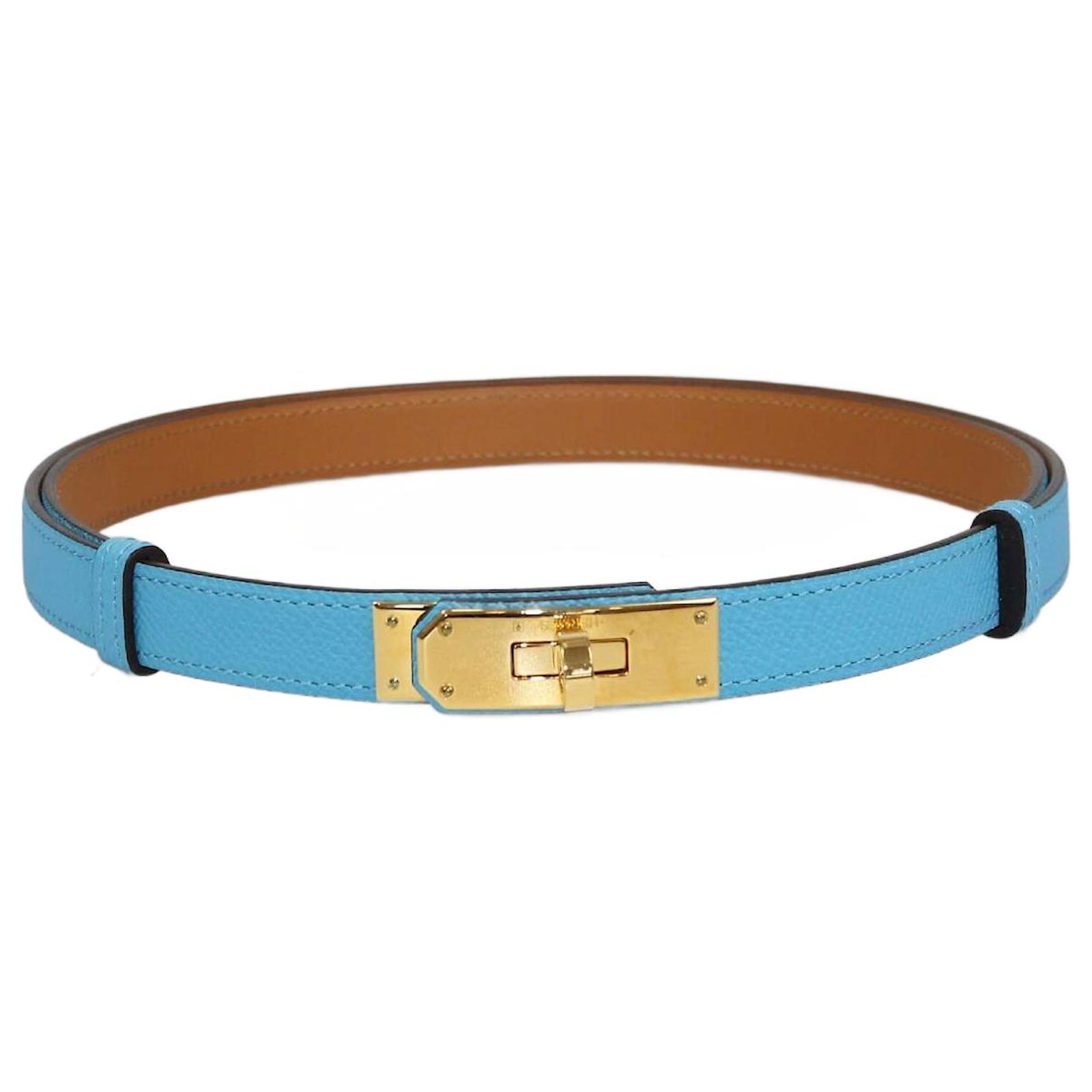 Hermès Hermes Blue Celeste Epsom Kelly 18 Belt Leather ref 
