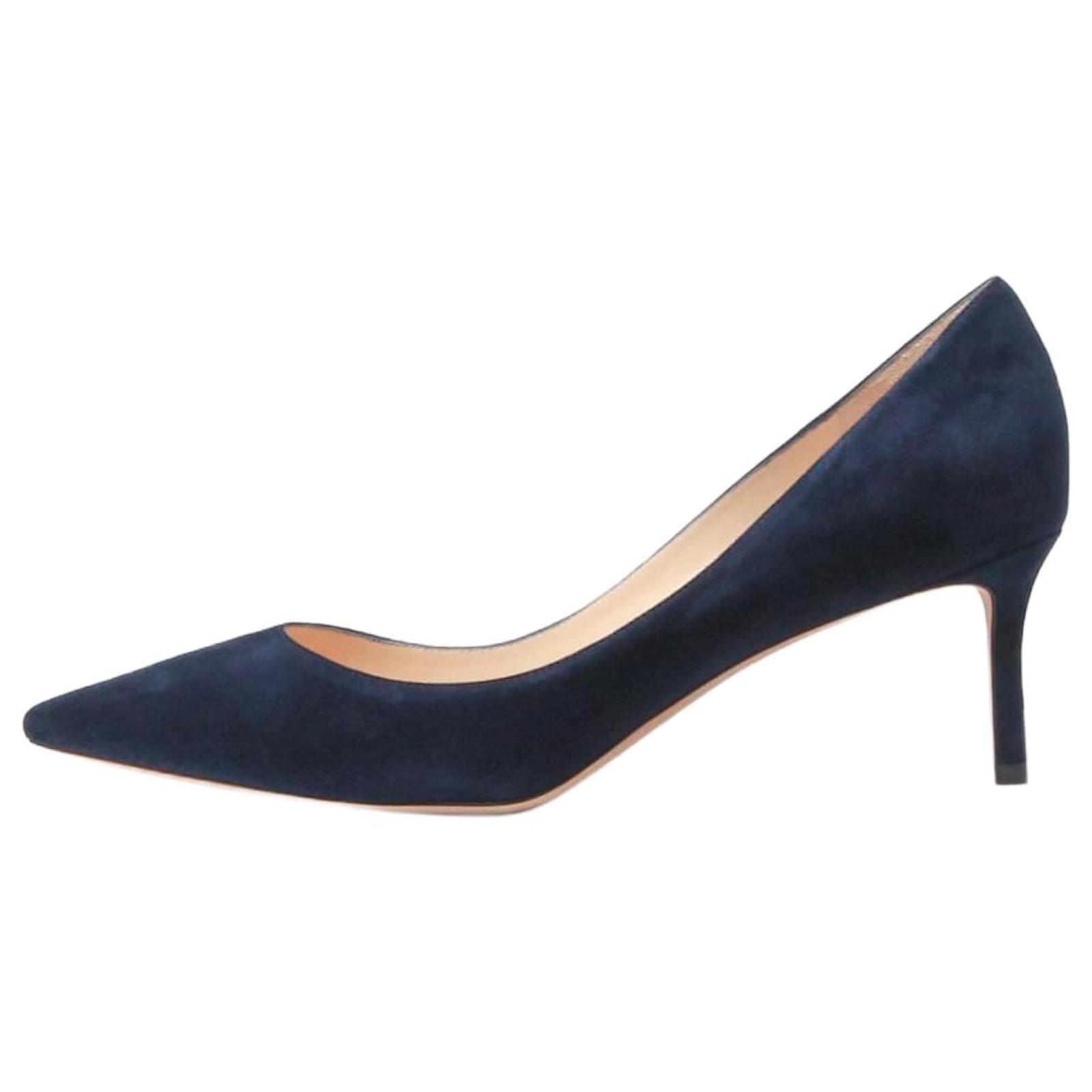 Pointed Toe Jimmy Choo Blue Suede Heels Jimmy Choo Dark Blue Suede