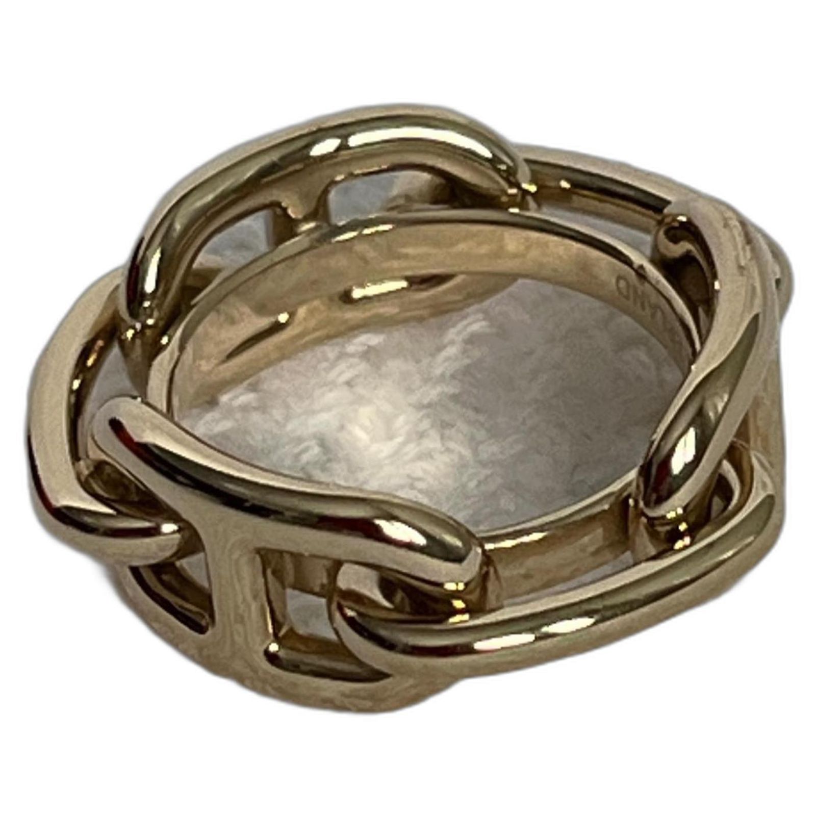 Hermès Regate 90 Scarf Ring Gold hardware Metal ref.1613565 - Joli Closet