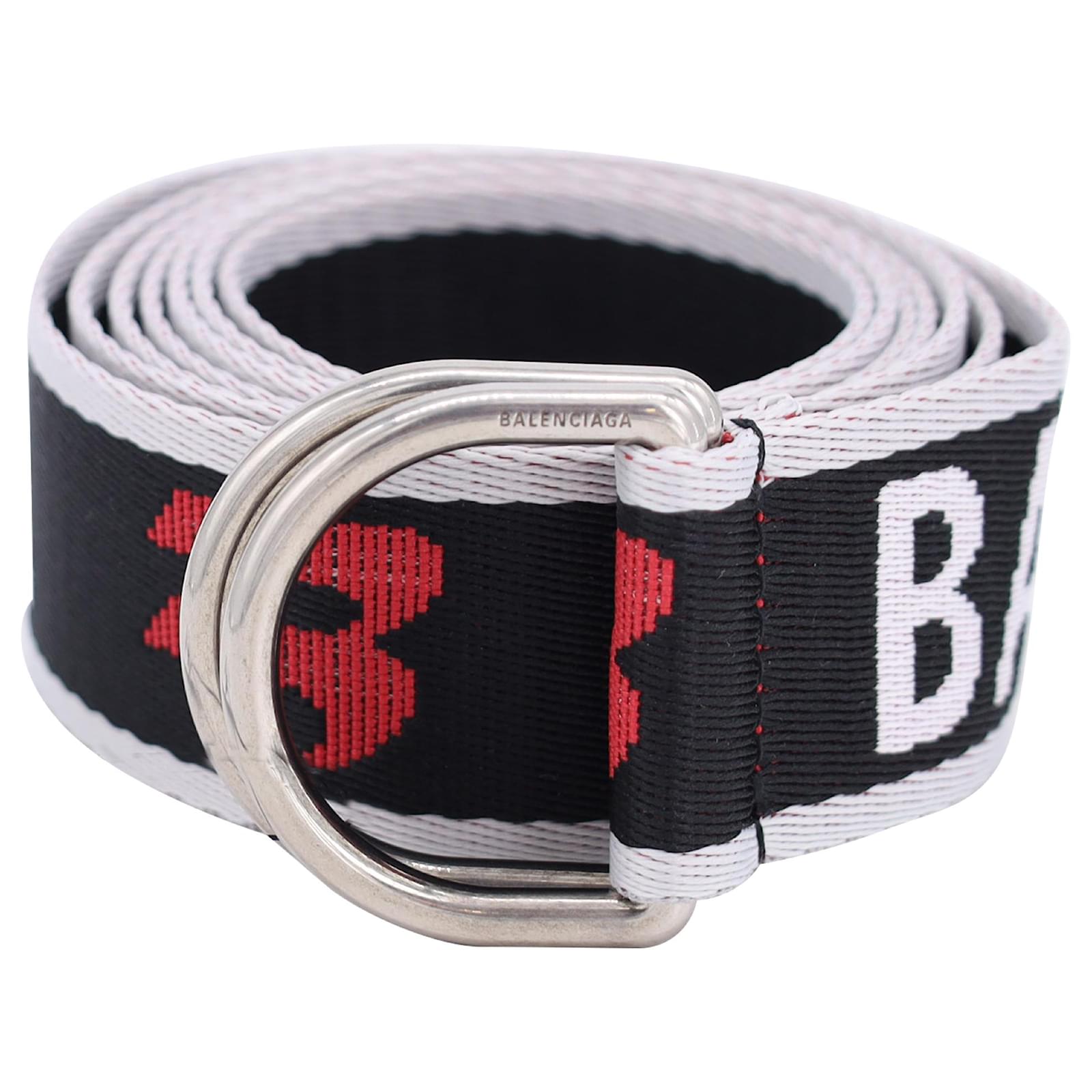 Balenciaga Logo D-Ring Belt in Black Polyester ref.1613839 - Joli