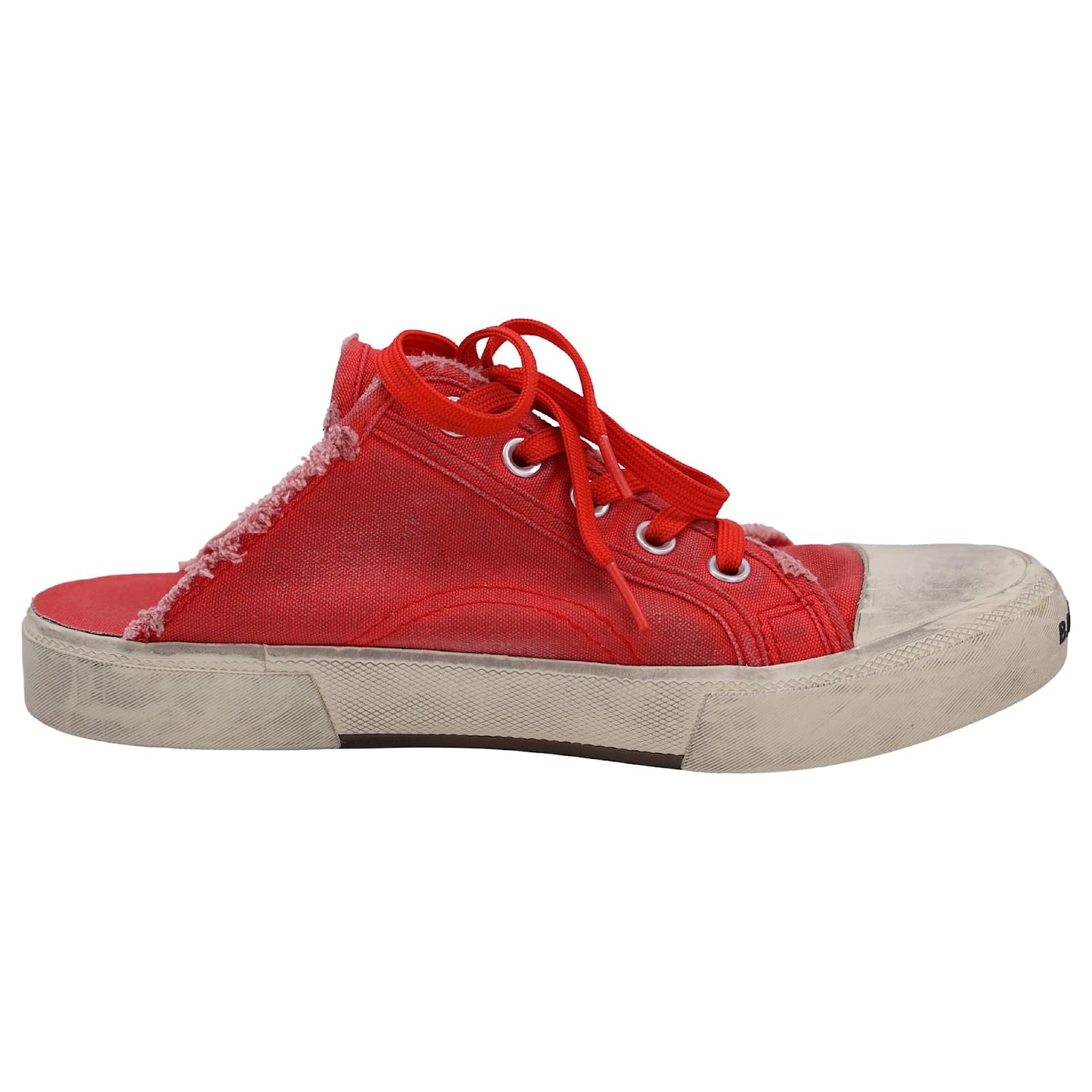 Tênis Mule Balenciaga Paris em lona vermelha Vermelho