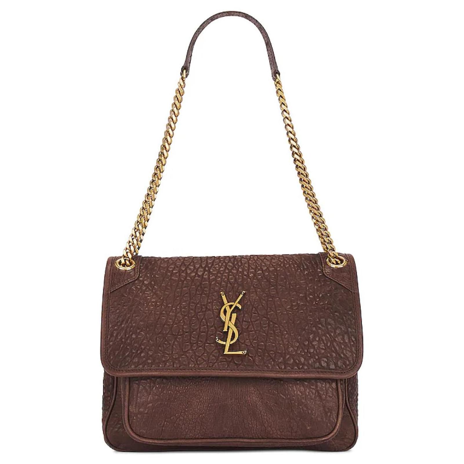 Ysl Niki Gold Hardware SAINT LAURENT Niki Suede Shoulder Bag NET-A
