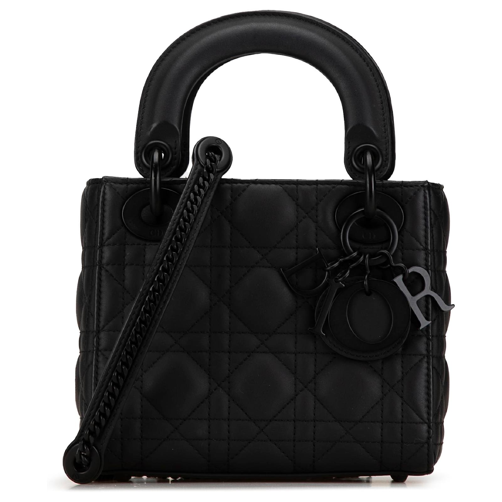 Dior Mini Ultra Matte en Cuir de Veau Noir Cannage Lady Dior Veau