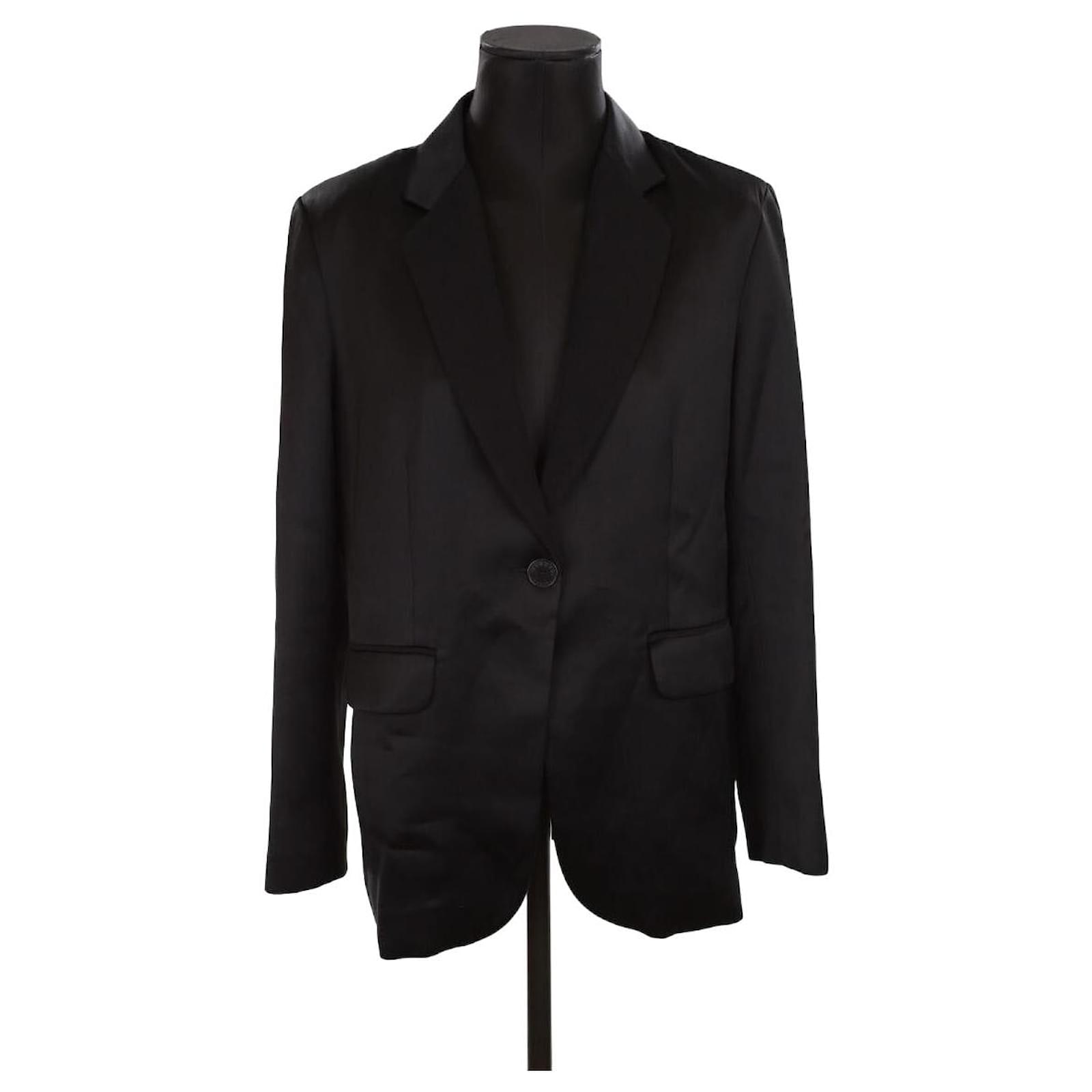 Sandro Blazer Negro Viscosa Joli Closet