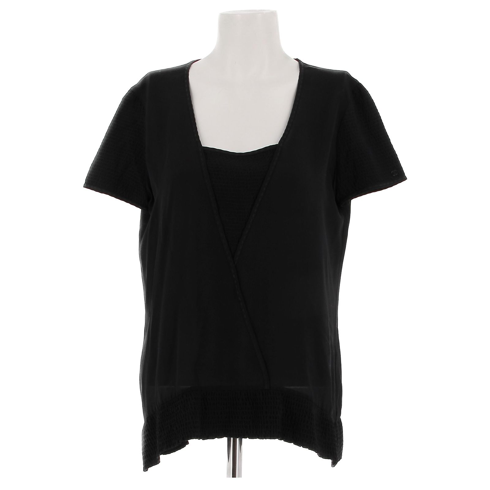 Chanel tops T.FR 40 Silk Black ref.1614752 - Joli Closet