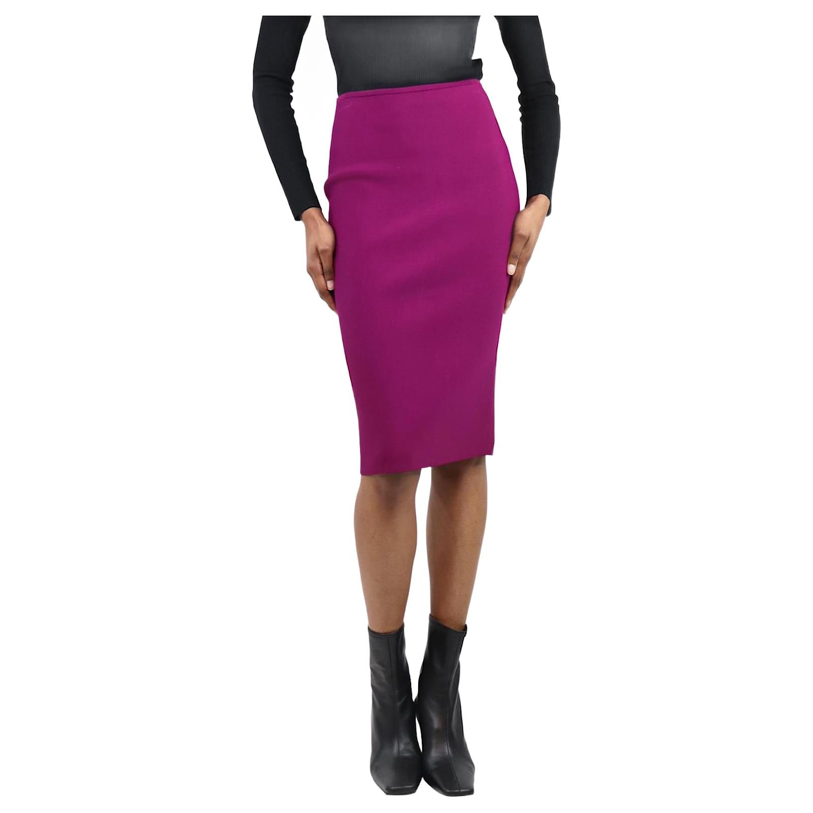 Roland Mouret Purple midi pencil skirt size UK 12 Viscose ref