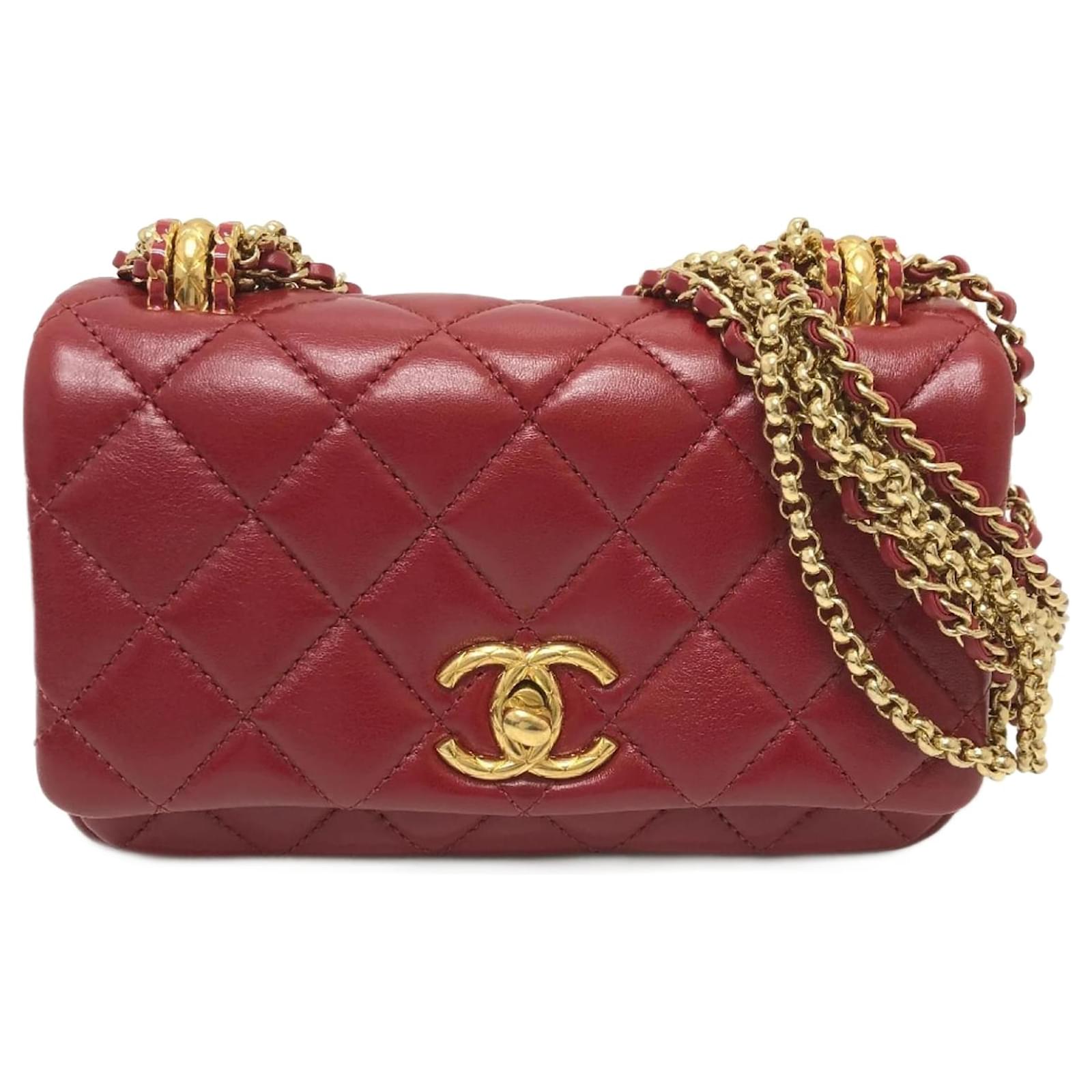 Red chanel shoulder bag online