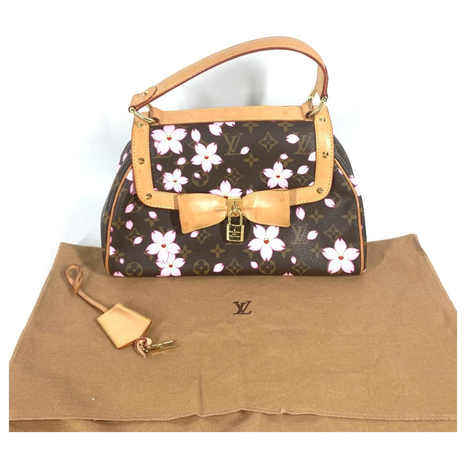 Louis Vuitton Monogram Cherry Blossom Handbag Brown Patent leather
