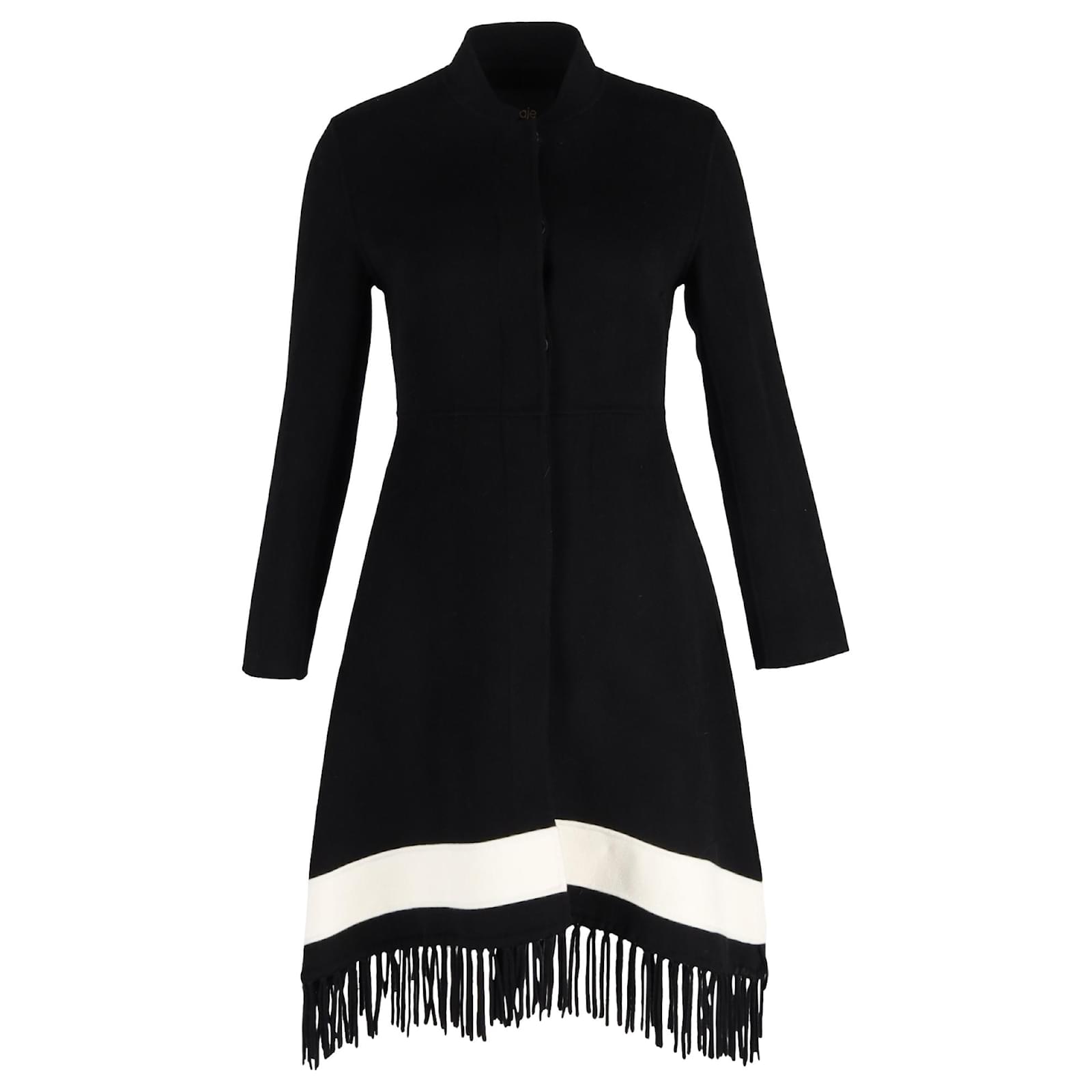 Maje buy Galinette wool blend fringe coat