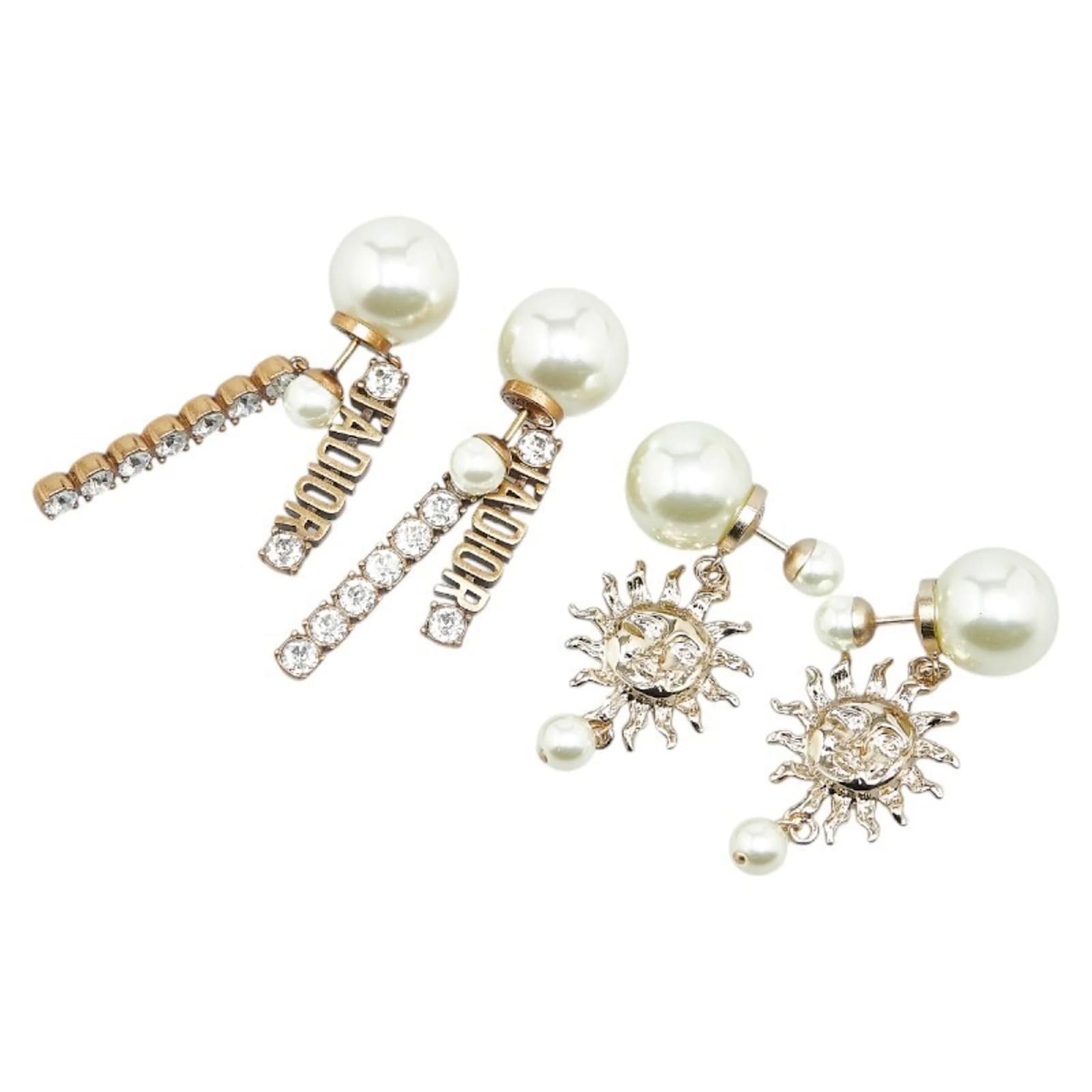 Christian Dior Rhinestone Sun Motif Stud Earrings ref