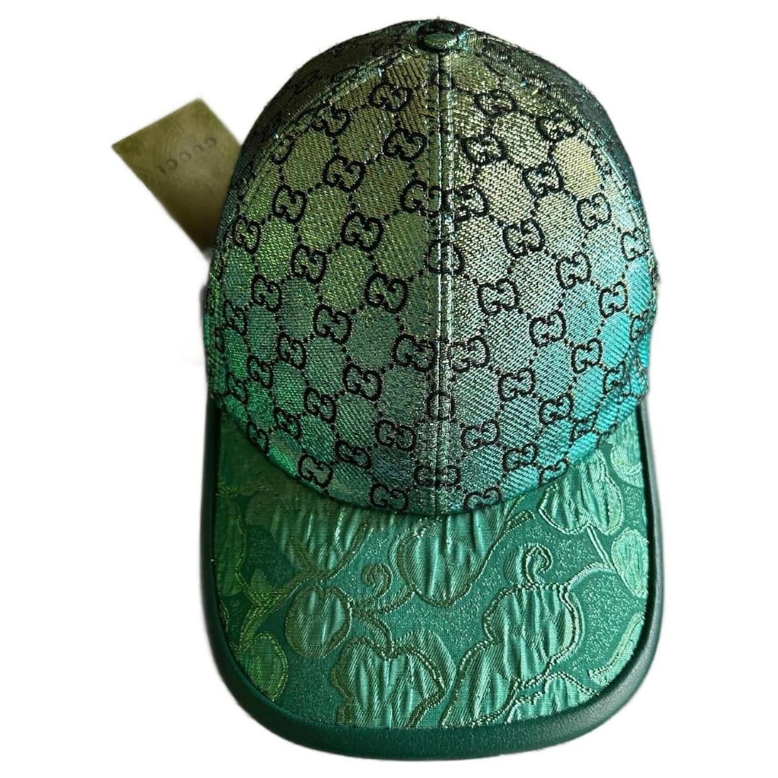 Gucci Hats Light green Leather Cotton ref.1618174 - Joli Closet