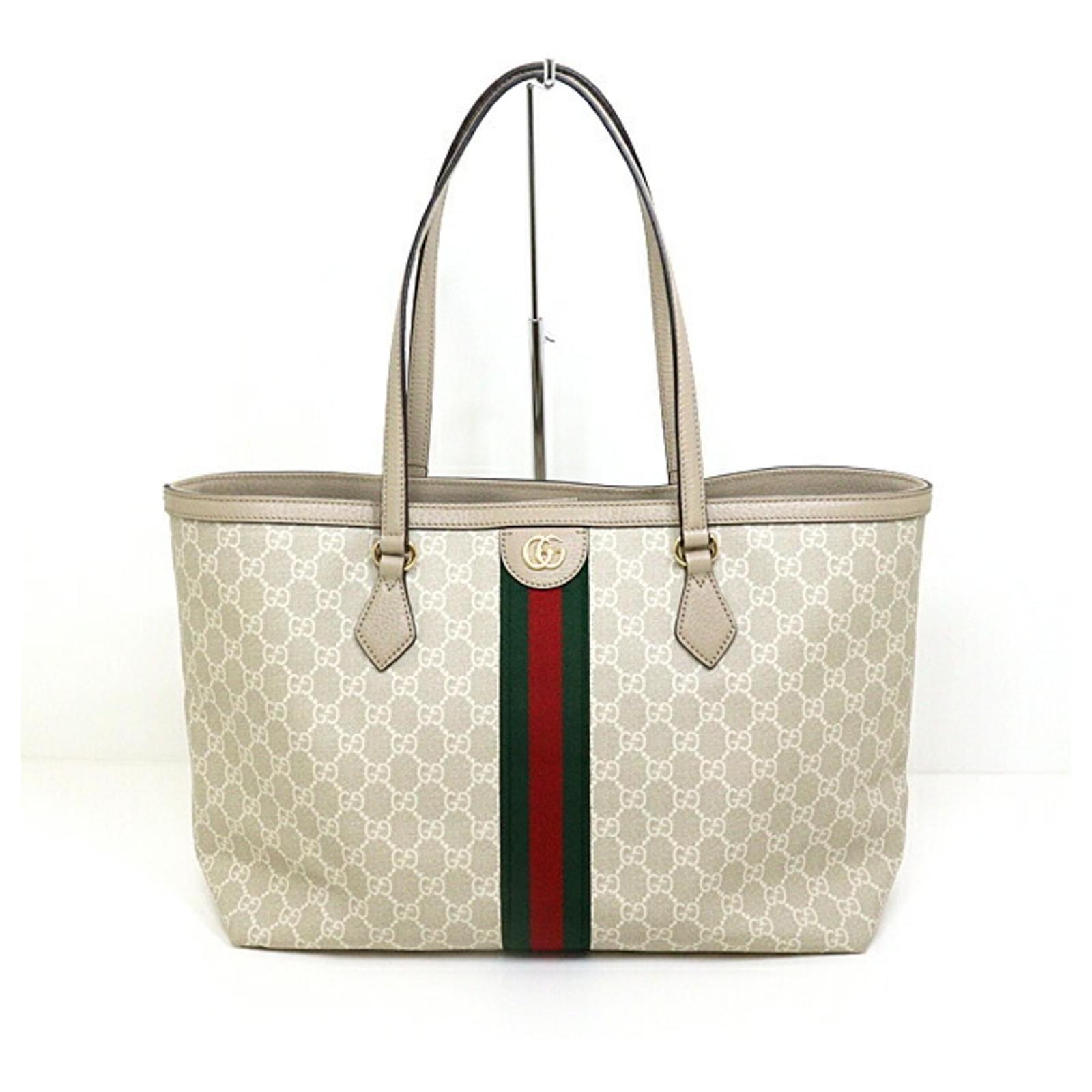 GUCCI Ophidia Medium Tote Bag White Red Beige Green Cloth