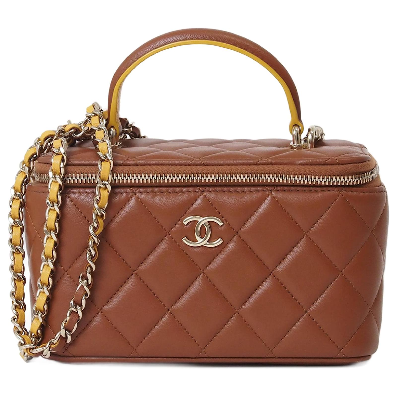Chanel Vanity Chain Shoulder Bag Brown Leather ref.1619109 - Joli