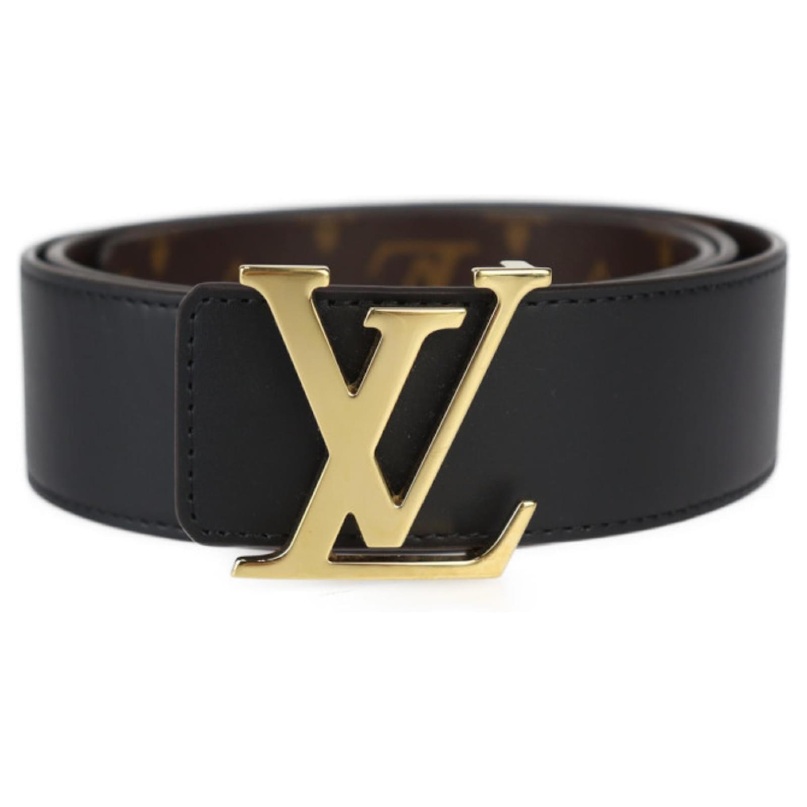 Louis Vuitton Santur LV Initial 40MM Belt Brown Black Golden ref