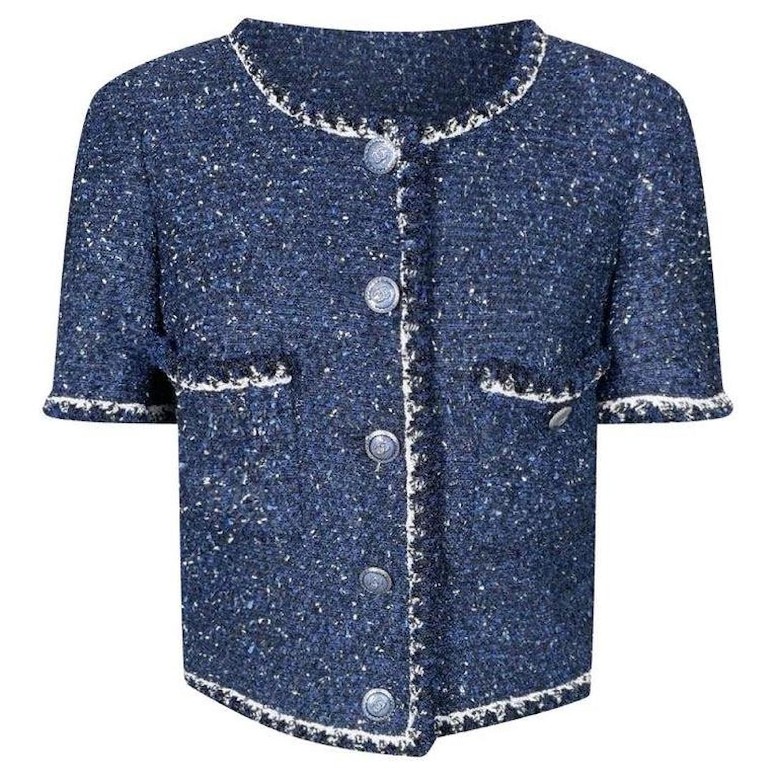 Navy chanel style jacket hotsell