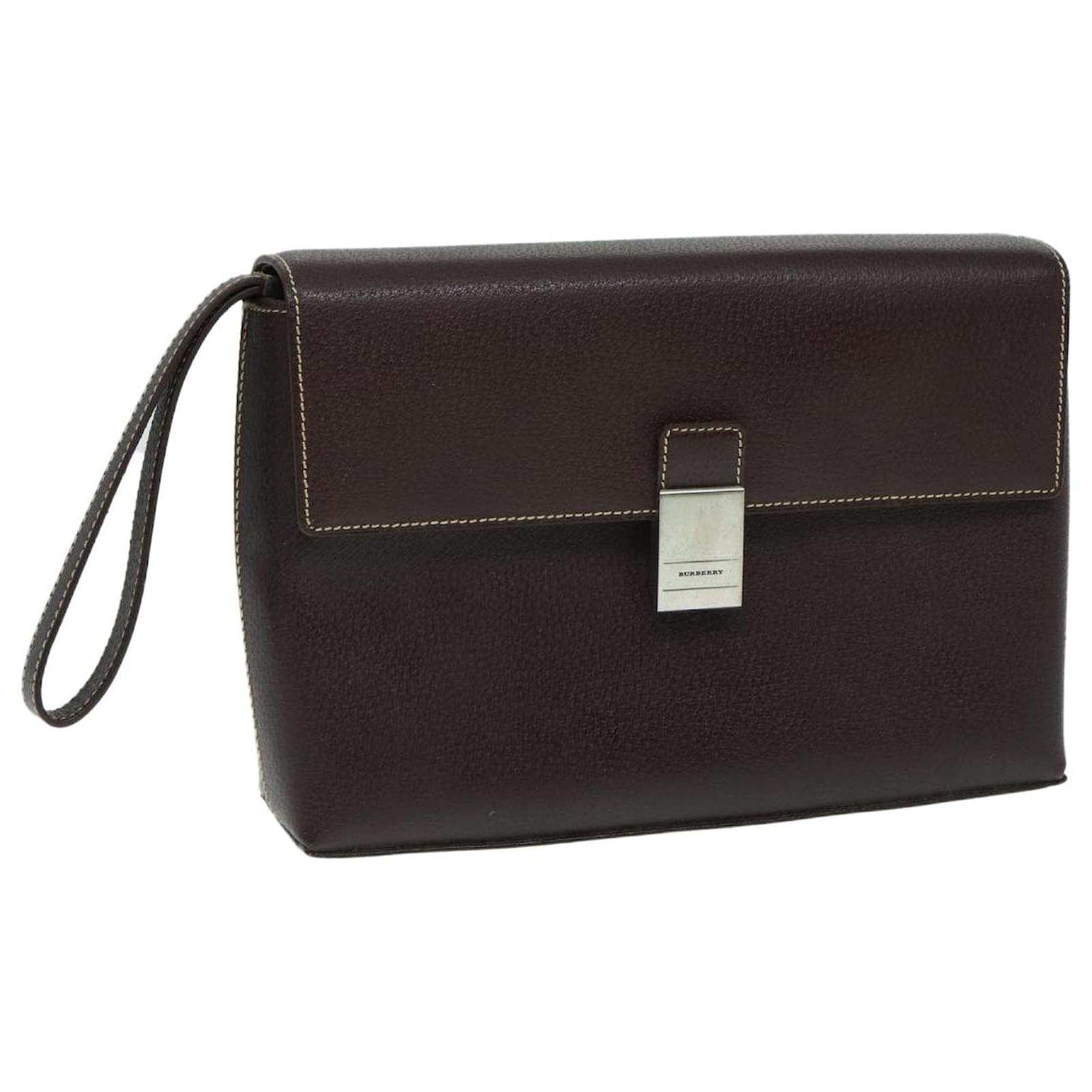 Outlet Burberry Leather Clutch Bag