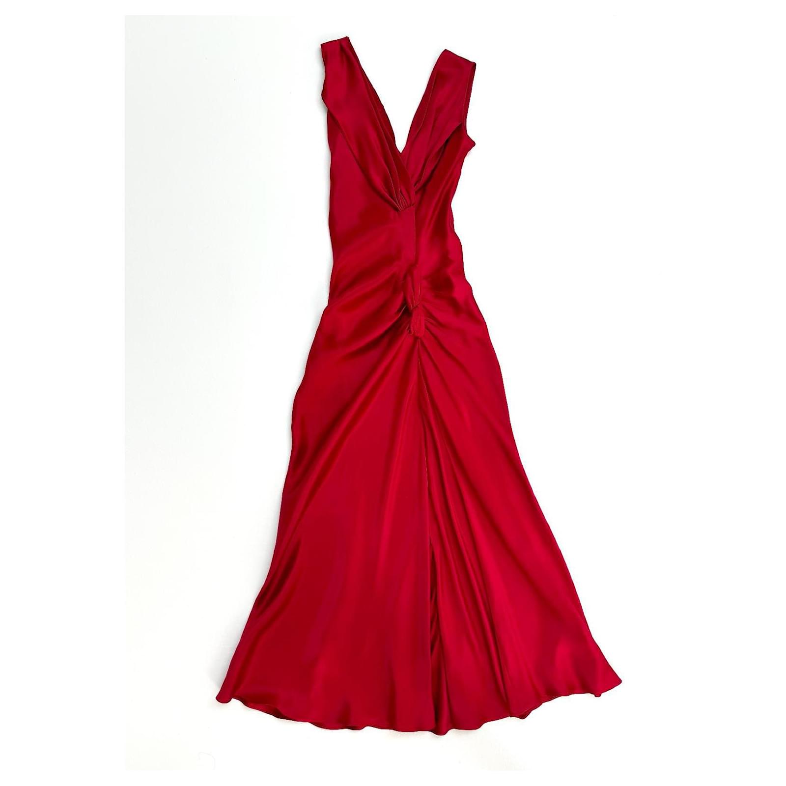 John Galliano Dior Red Satin Dress Christian Dior By John Galliano