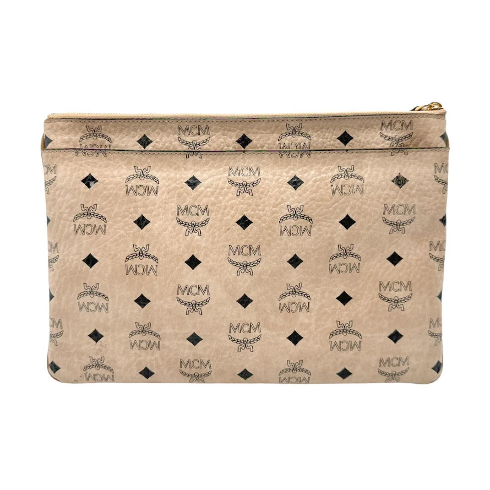 MCM Beige Leather Clutch and Shoulder Bag ref.1624822 - Joli Closet