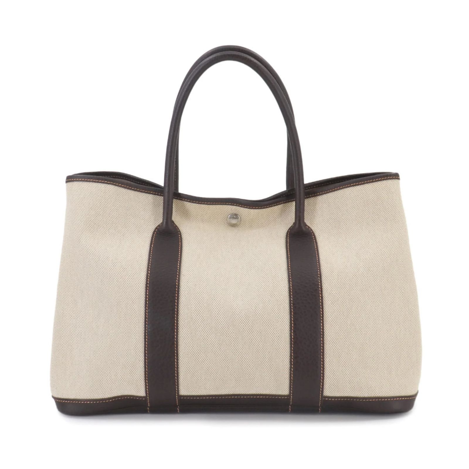 Hermès Hermes Garden 36 PM Handbag Brown Beige Cloth ref.1625090 - Joli ...