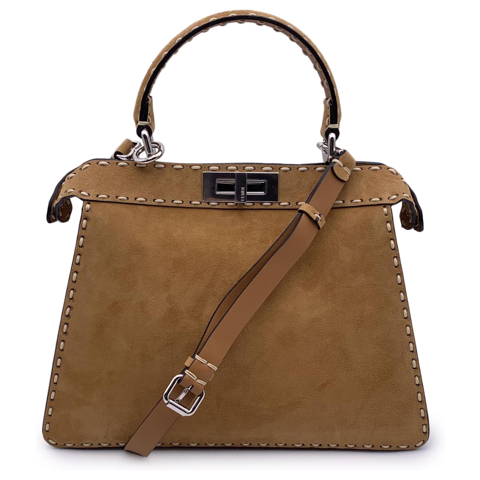 ボストンバッグ FENDI 'Peekaboo ISeeU Medium Selleria' handbag Peekaboo ISeeU Medium Leather Grey | Fendi