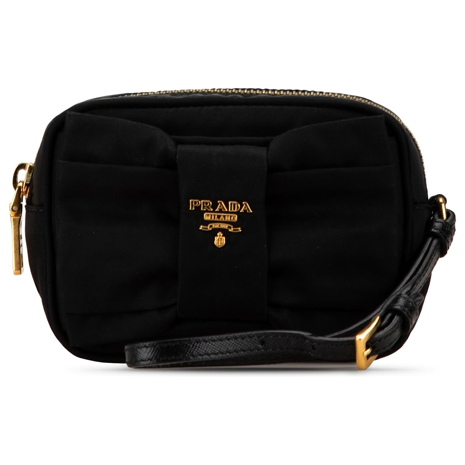 Prada fashion Bow Tessuto Wristlet Clutch