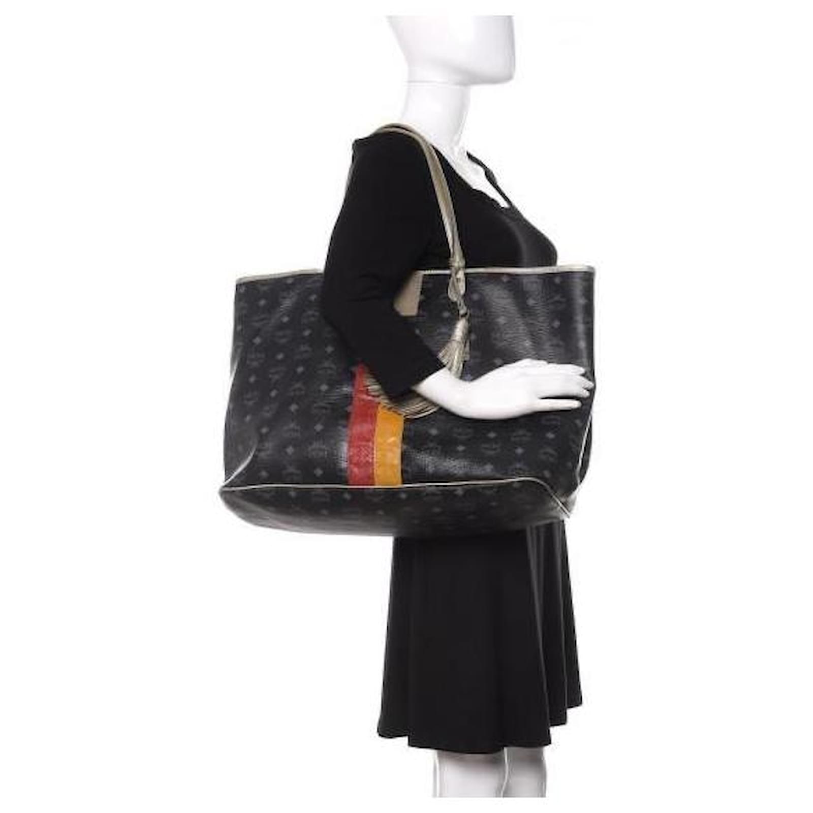 小物 MCM Visetos Princess Lion Leather MCM Black Visetos Princess Lion Leather Boston Bag Multiple