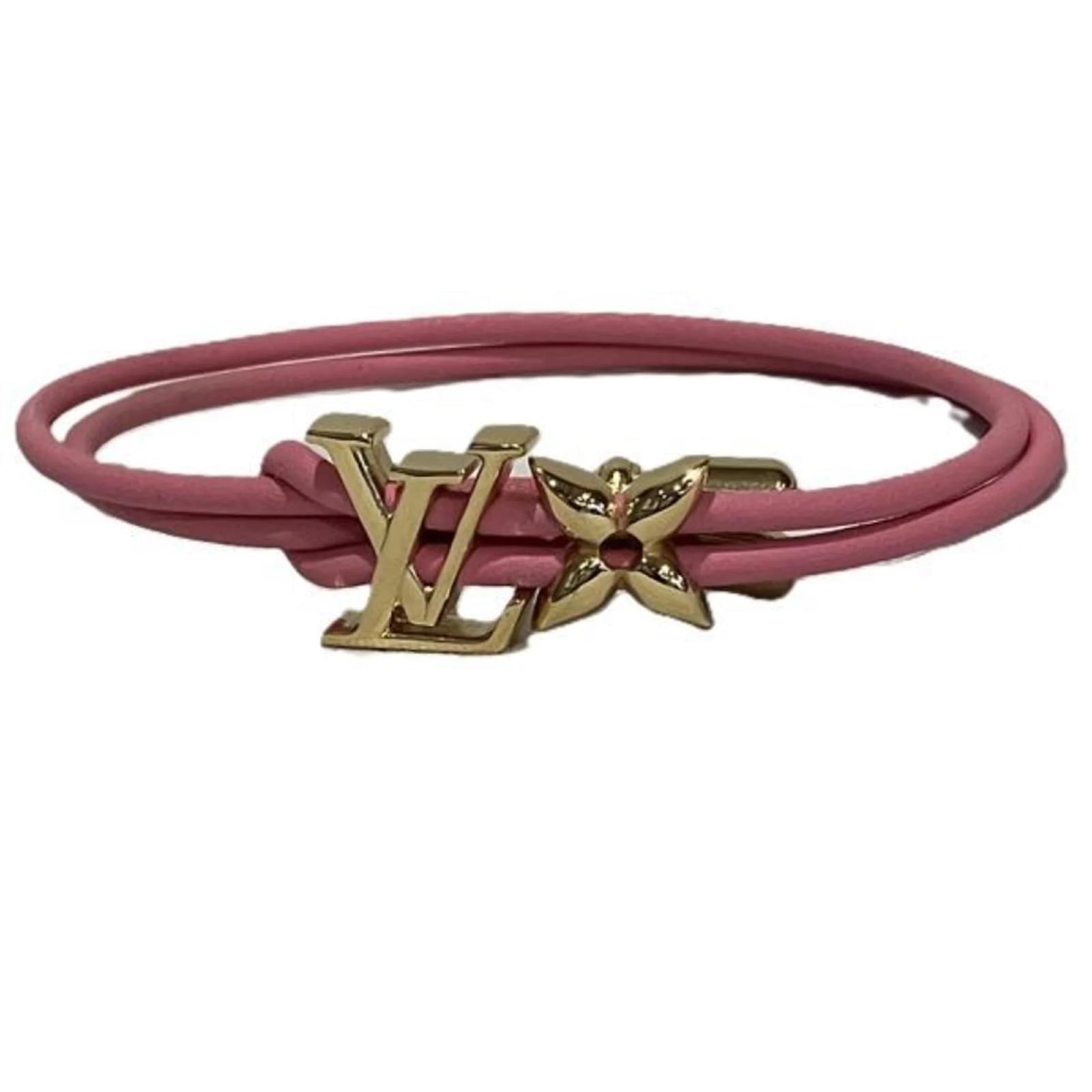 Louis Vuitton LV Bloom Charm Bracelet Brown Leather Metal ref