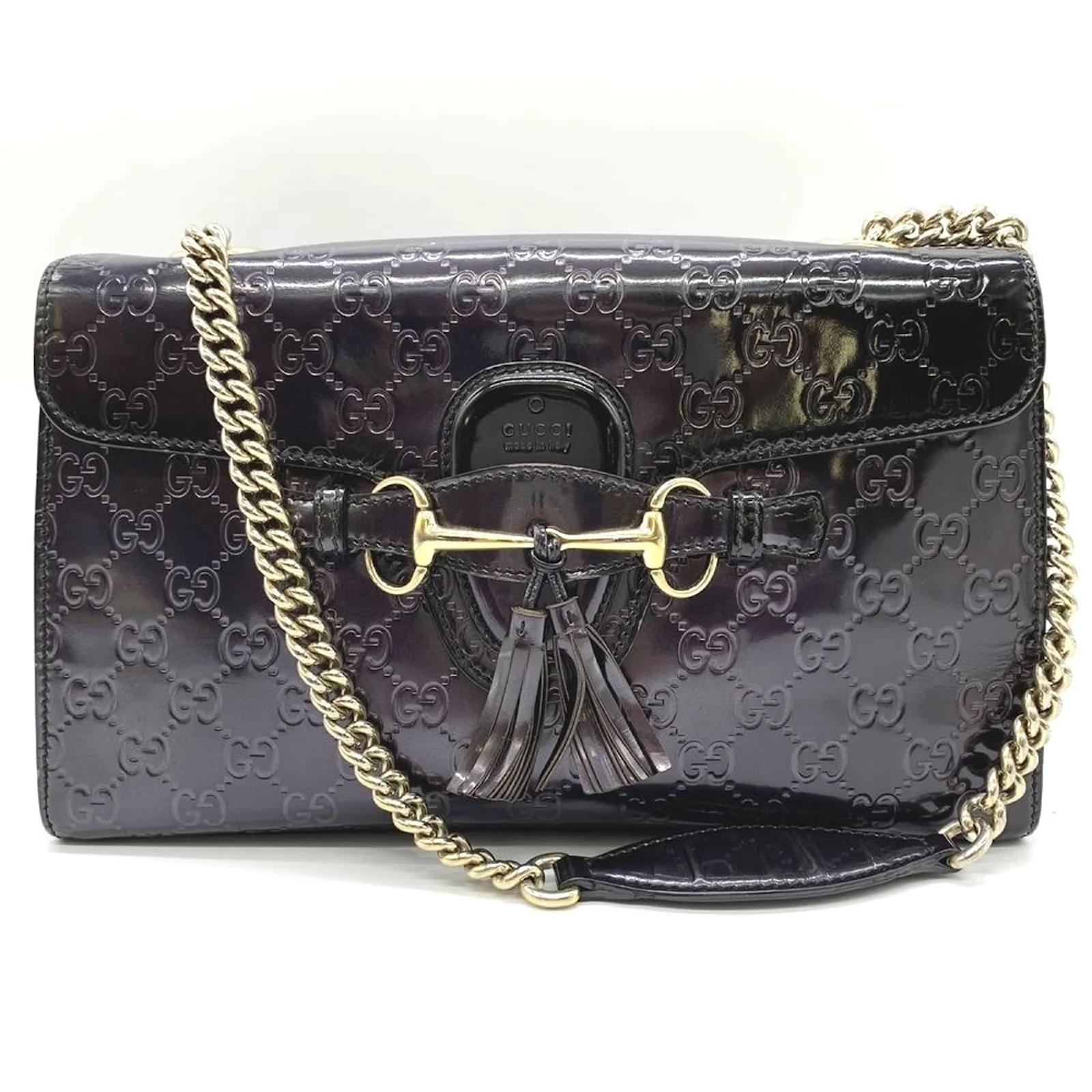 Gucci 295402 Emily Chain Shoulder Bag Purple Patent leather ref.1627853 Joli Closet