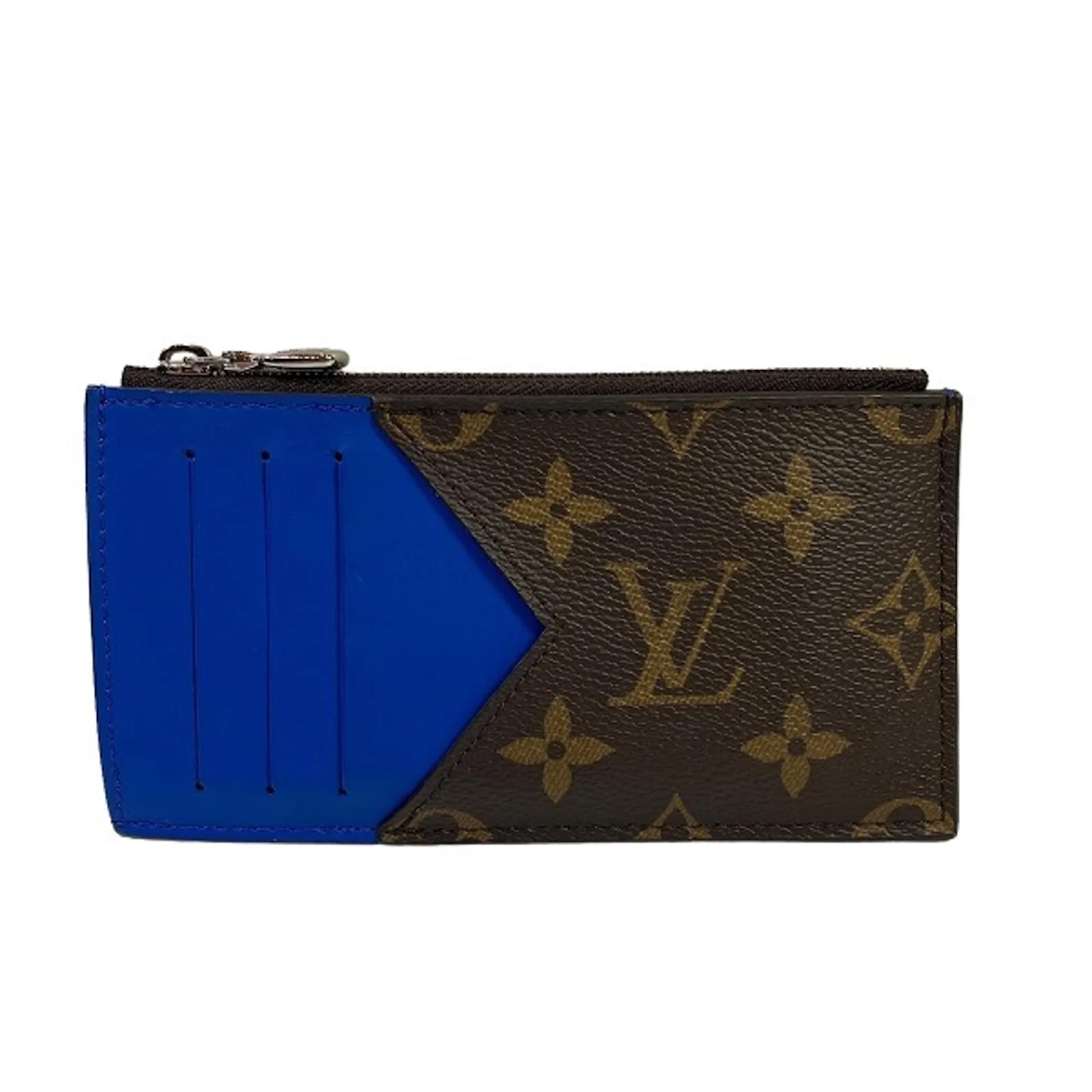 Porte-cartes à pièces Monogram Macassar Louis Vuitton Bleu ref