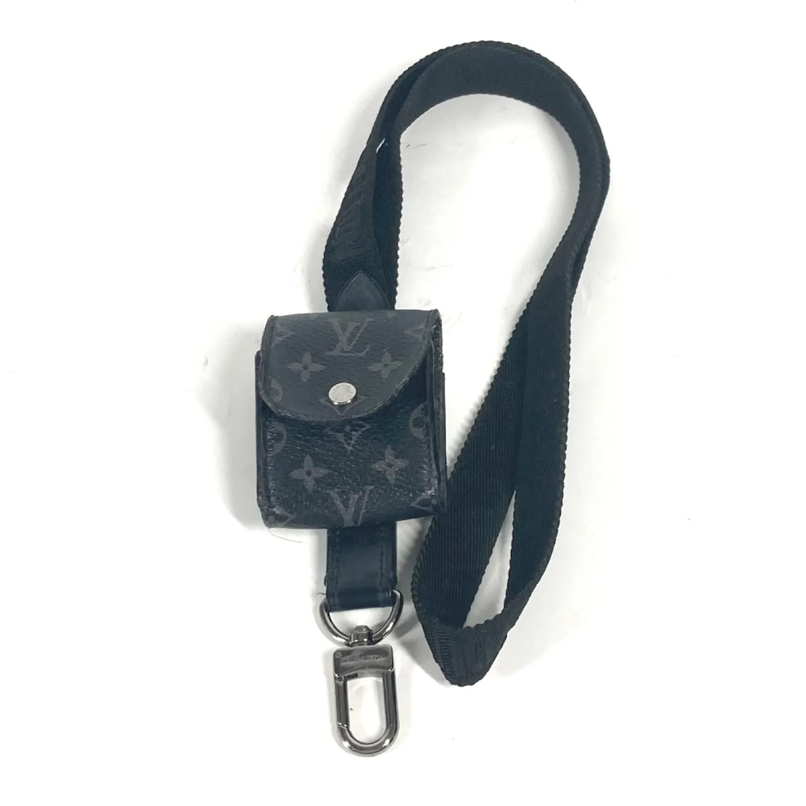 Louis Vuitton Monogram Eclipse Lanyard Airpods Case Black